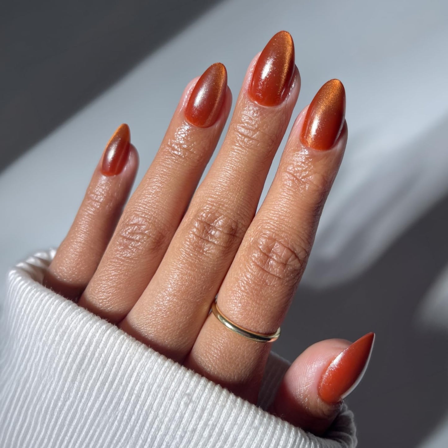 Glamnetic Press On Nails - Short Almond Polka Dot French Tips | Glossy Finish | 30 Nail Kit with Glue - 15 Sizes Available