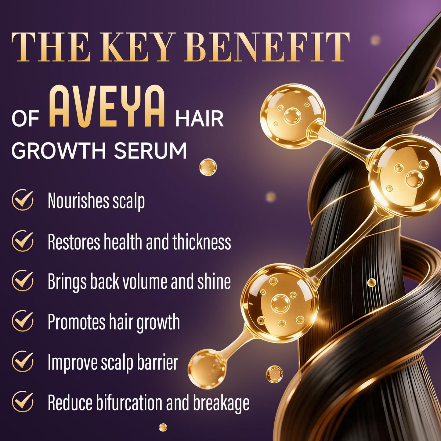 AVEYA Hair Growth Serum, for Women & Men infused with Rosemary Oil,Batana Oil&Biotin for Scalp – Strengthens,Thickens&Accelerates Hair Care - Non-Greasy,Helps Prevent Hair Thinning & Hair Loss – 60ml