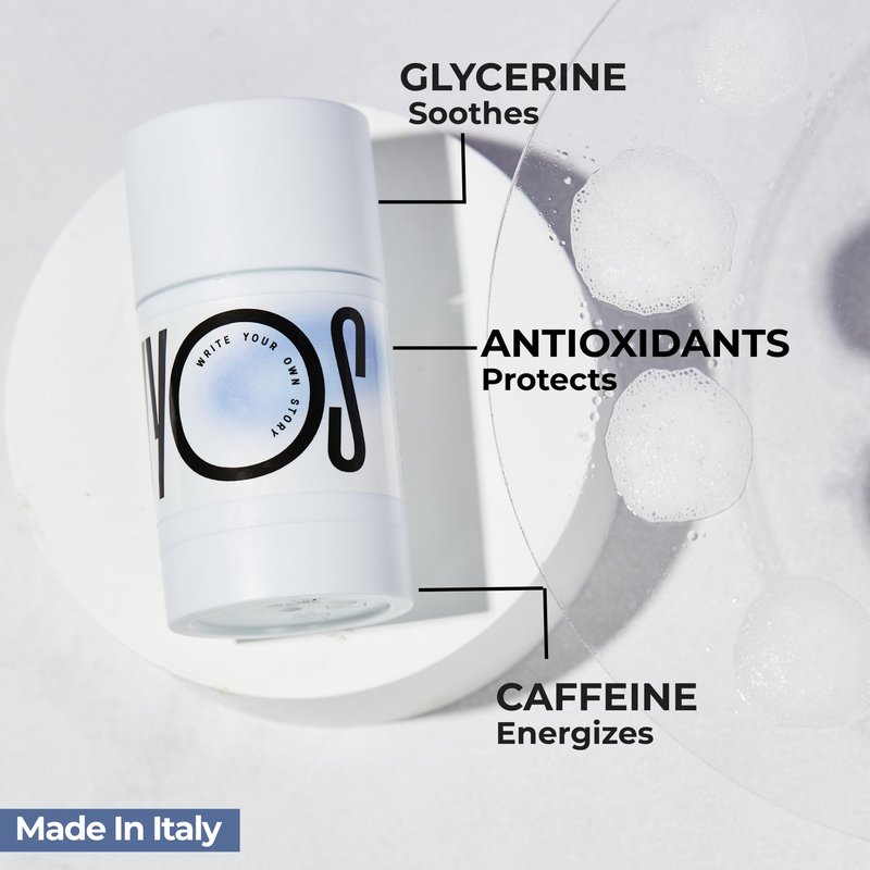 WYOS Shave Stick for Men – Hydrating Glycerin Formula for Sensitive Skin, Smooth Glide for a Close Shave, Solid Shaving Cream Stick, Hands-Free, No Mess, Leak-Proof & TSA-Friendly