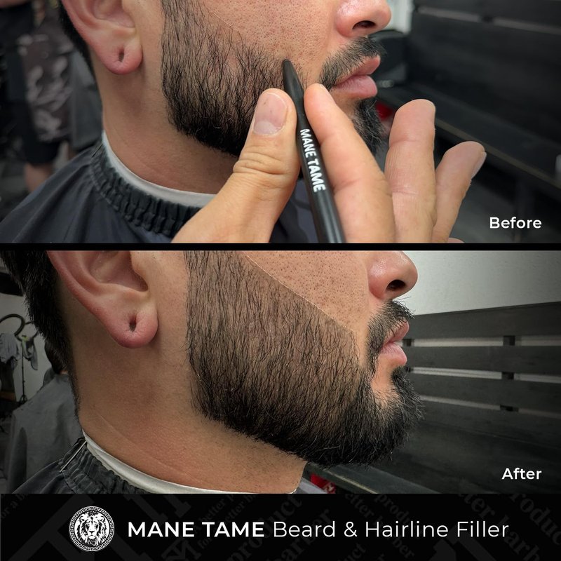 Mane Tame Retractable Beard & Hairline Filler – Water-Resistant Grooming and Styling Pencil, Long Lasting with Natural Finish, Fill Patches, & Strengthens Hairlines (2 Pack)