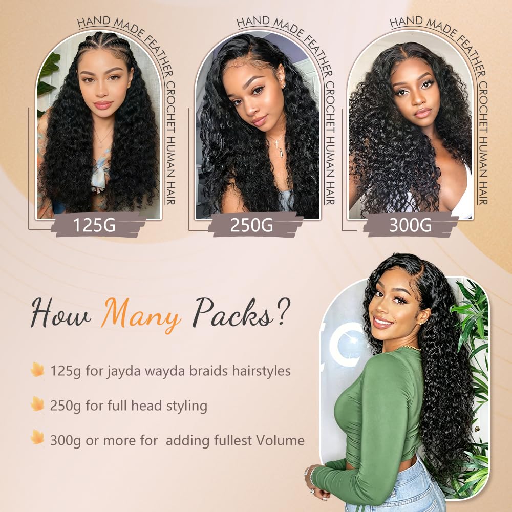 Miracle Knots Crochet Hair - 18 Inch Deep Wave Human Hair for Black Women | 125g, 100 Strands, Reusable