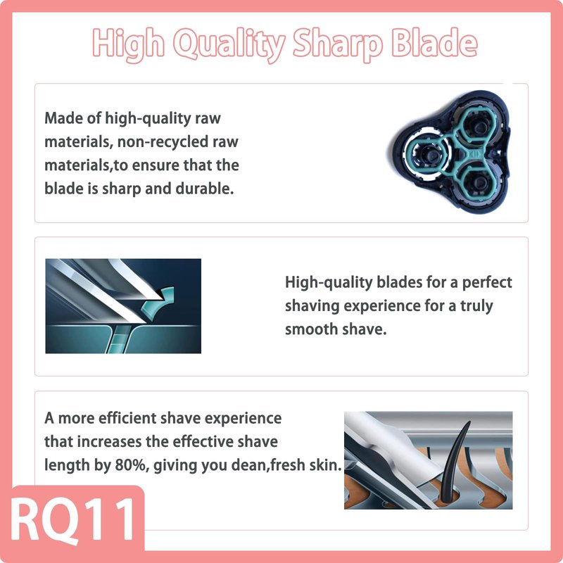 RQ11 Replacement Head Compatible with Philips Norelco Sensotouch,for Sensotouch 2D Electric Shaver for Norelco RQ11 Replacement Heads 1150x,180x,1160x, 1170x New Upgraded Shaving Unit