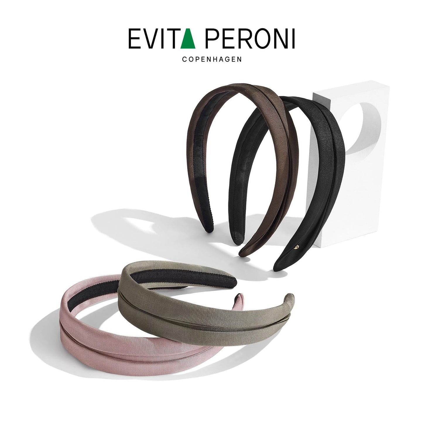 EVITA PERONI 2.75-Inch Wide Fabric Headband for Women – Foldable Hairband, Comfortable, Covers Gray Hair-Coffee Brown