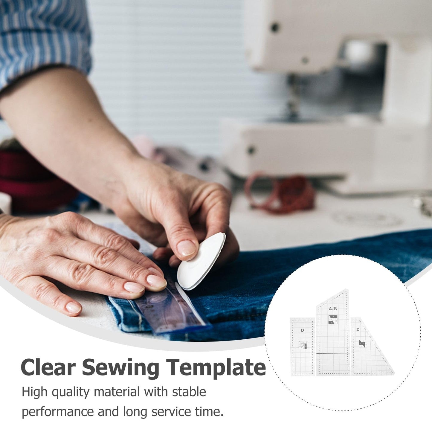 1Set Durable Quilting Templates DIY Patchwork Sewing Tools for Crafting Includes Sewing Templates for Quilting and Patchwork Projects