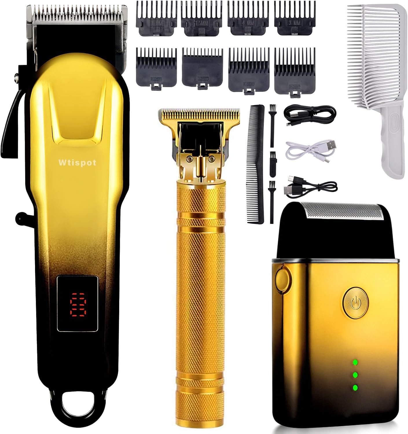 Hair Clippers Set for Men - Professional Cordless Trimmer with LED Display | Beard Shaver & Hair Cutting Machine