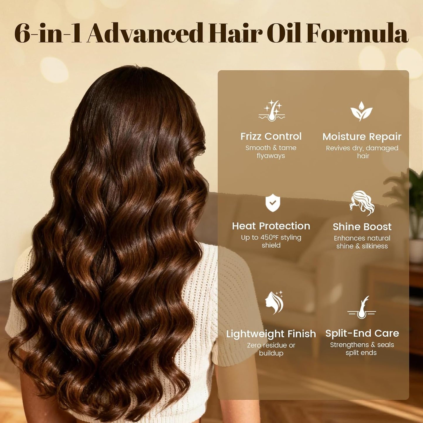 Argan Oil Hair Spray - Cold-Pressed Serum Mist for Dry, Damaged Hair | Nourishing Treatment, 80ml/2.7 fl. oz.