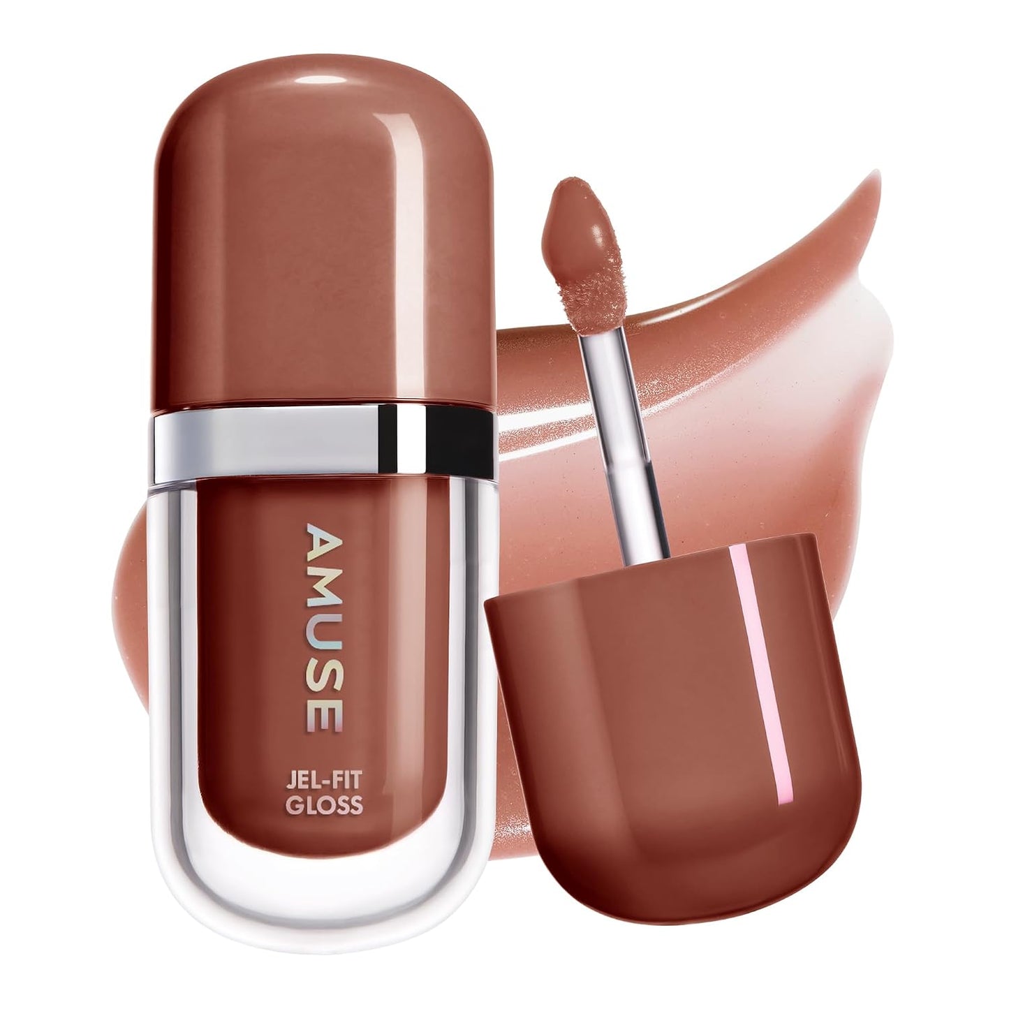 Jel-Fit Tinted Lip Gloss - Caffeine Cherry Ultra Shine Plumping Lip Stain | Hydrating Vegan K-Beauty Tint