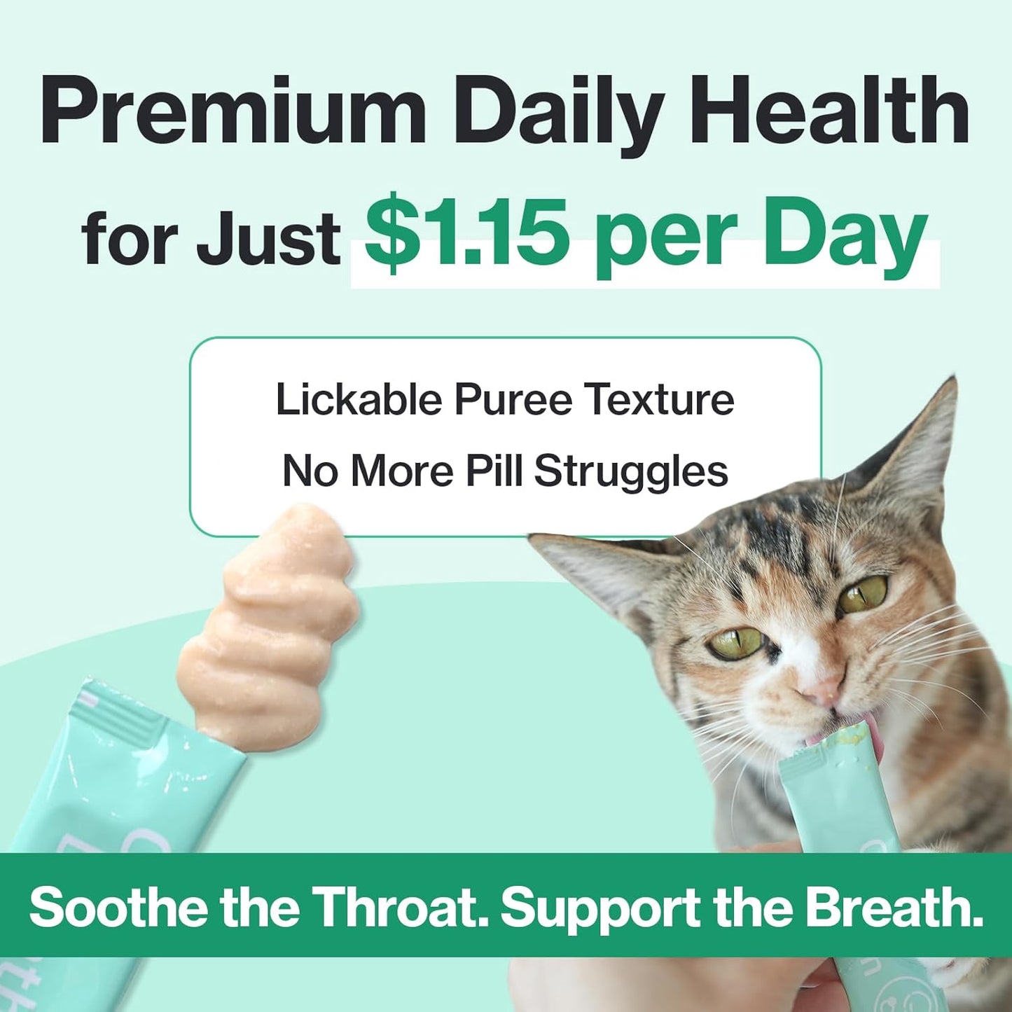 Cat Bronchial Supplements - Lickable Chicken Formula for Sneezing, Asthma & Cold Relief | 1 Pack