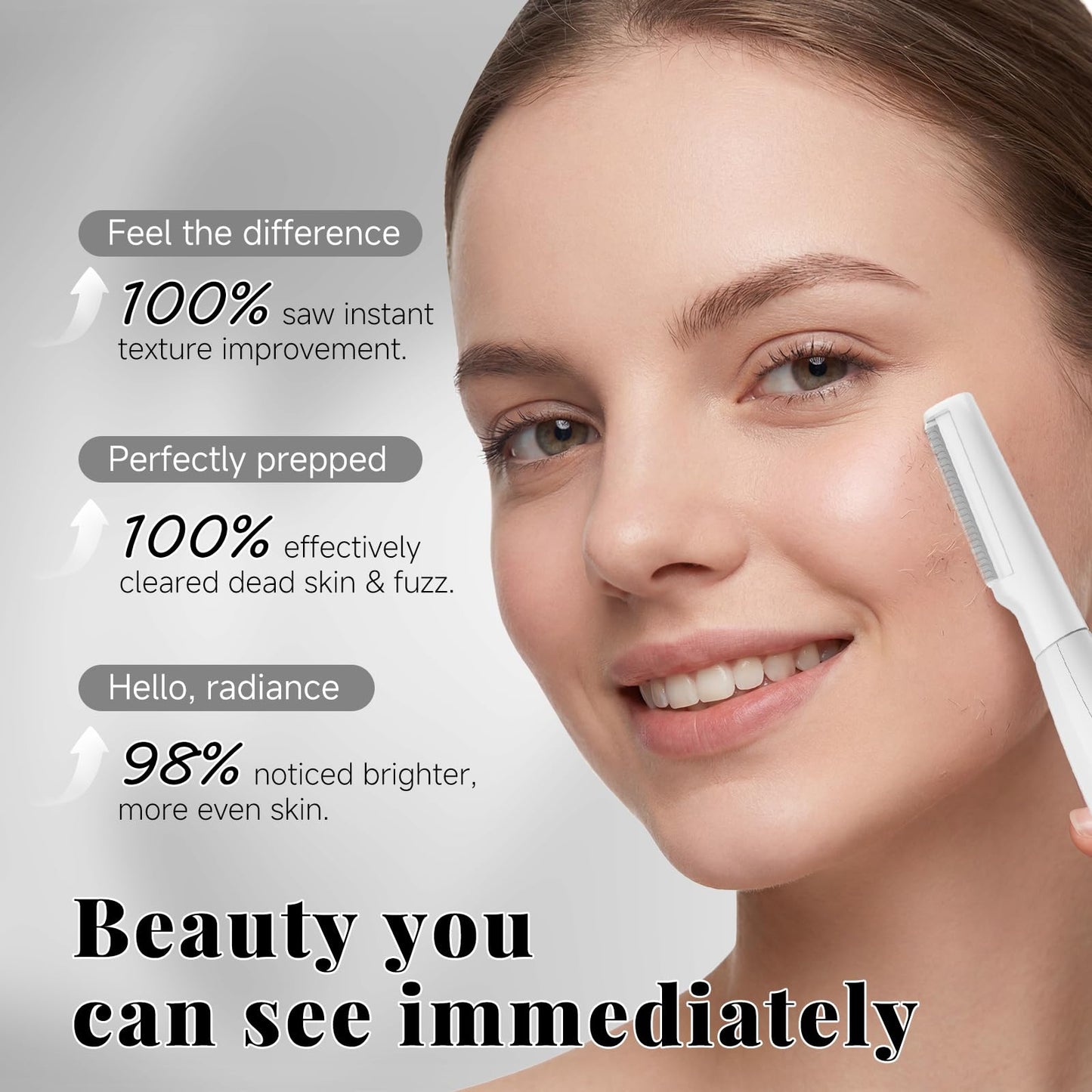 Sonic Dermaplane Razor for Women Face, Gentle Peach Fuzz Removal & Exfoliation with 3 Speeds, Rechargeable Dermaplaning Tool with 8 Blades & Facial Oil