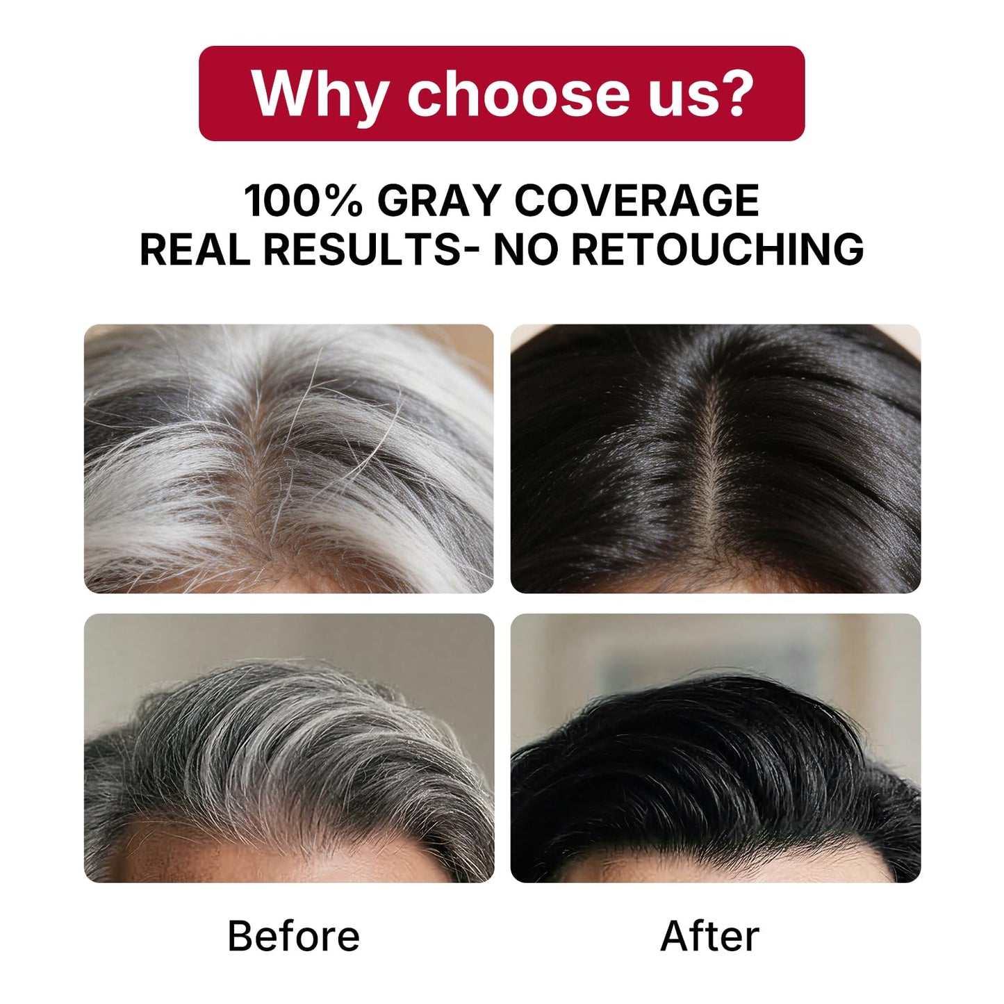 Karseell Hair Dye, Black Hair Dye with Comb Applicator, Maca essence 6-IN-1 Ammonia Free No Mix Hair Color for 100 Percent Gray Coverage Hair Dye, 80ml-Black