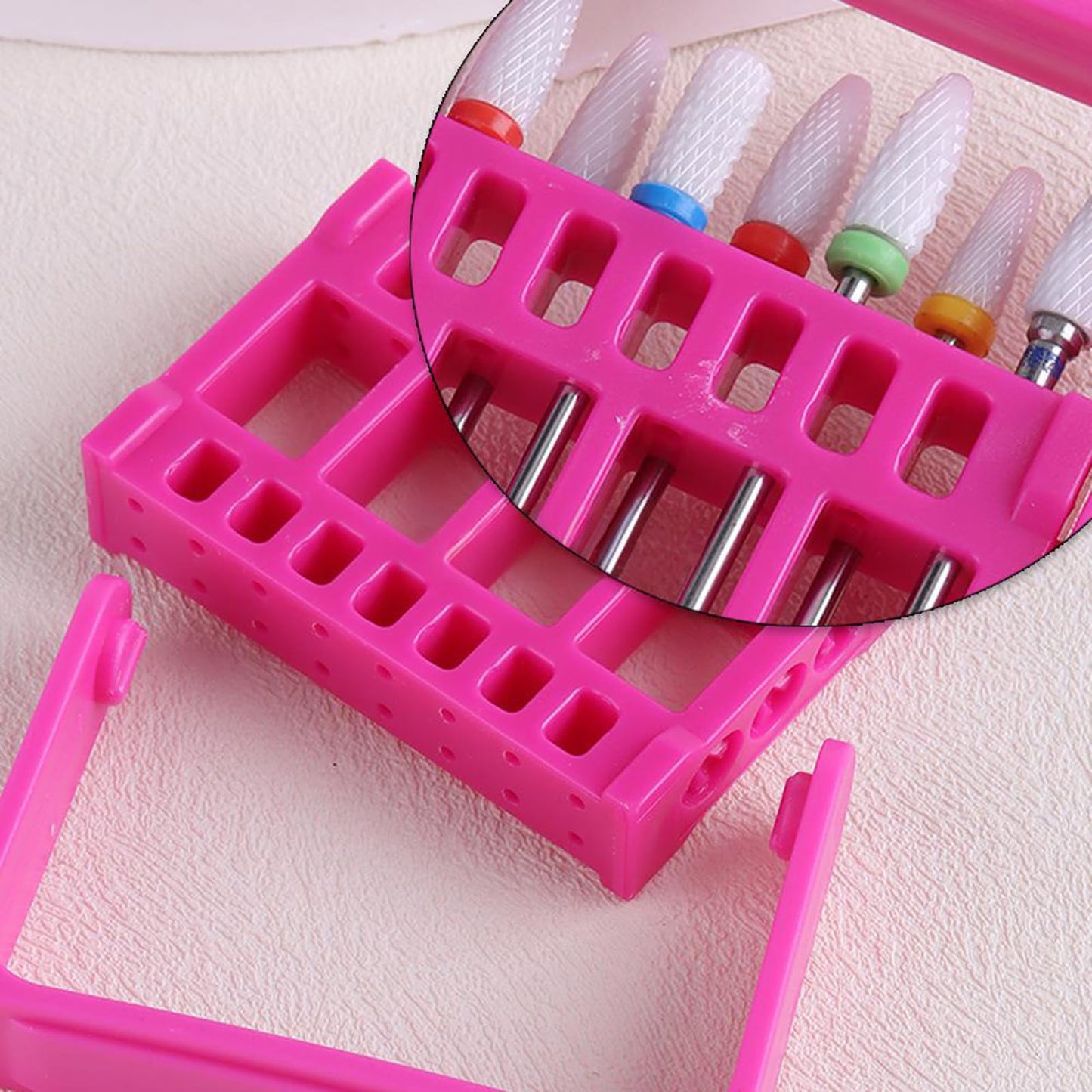 Portable Nails Technician Storage Stand for Drill Bits and Manicure Accessories NonSlip Base File Stand Art Equipment Storage Hygienic File Holder Modern Manicure Workstation Non Slip Drill Bit Rack