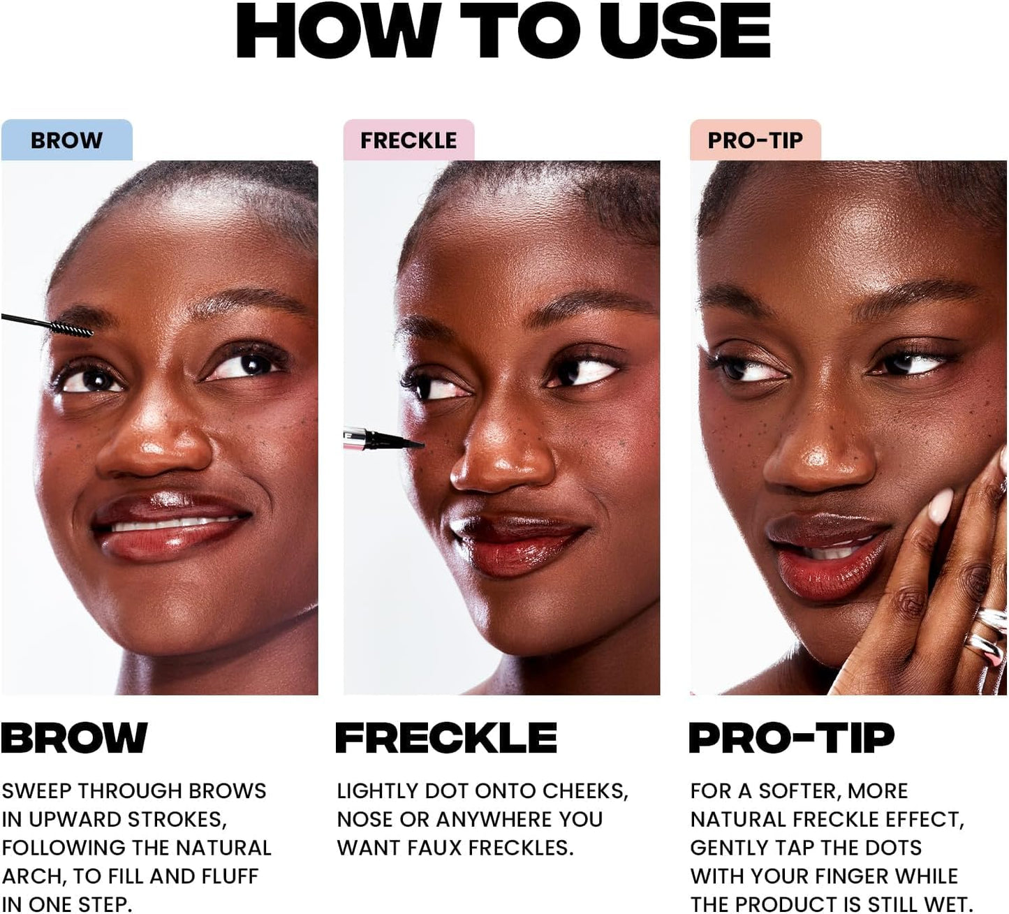 Sacheu Brow & Freckle Tinted Eyebrow Gel | 2-in-1 Longwear Water Resistant Tint, Caramel Latte
