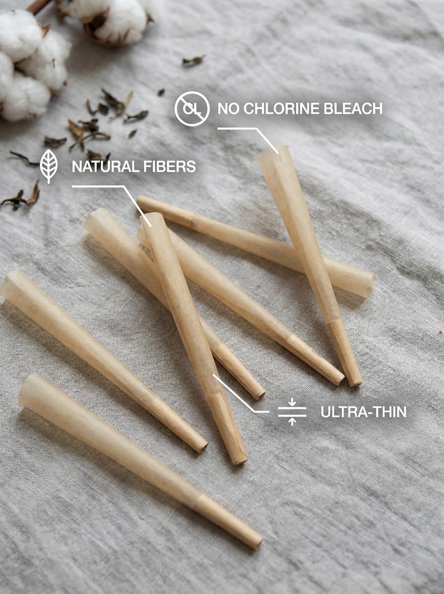 200 PACK Cones Rolling Paper | 108mm King Size Slow Burning | with Loader and Packing Sticks | cones | rolling papers | accessories