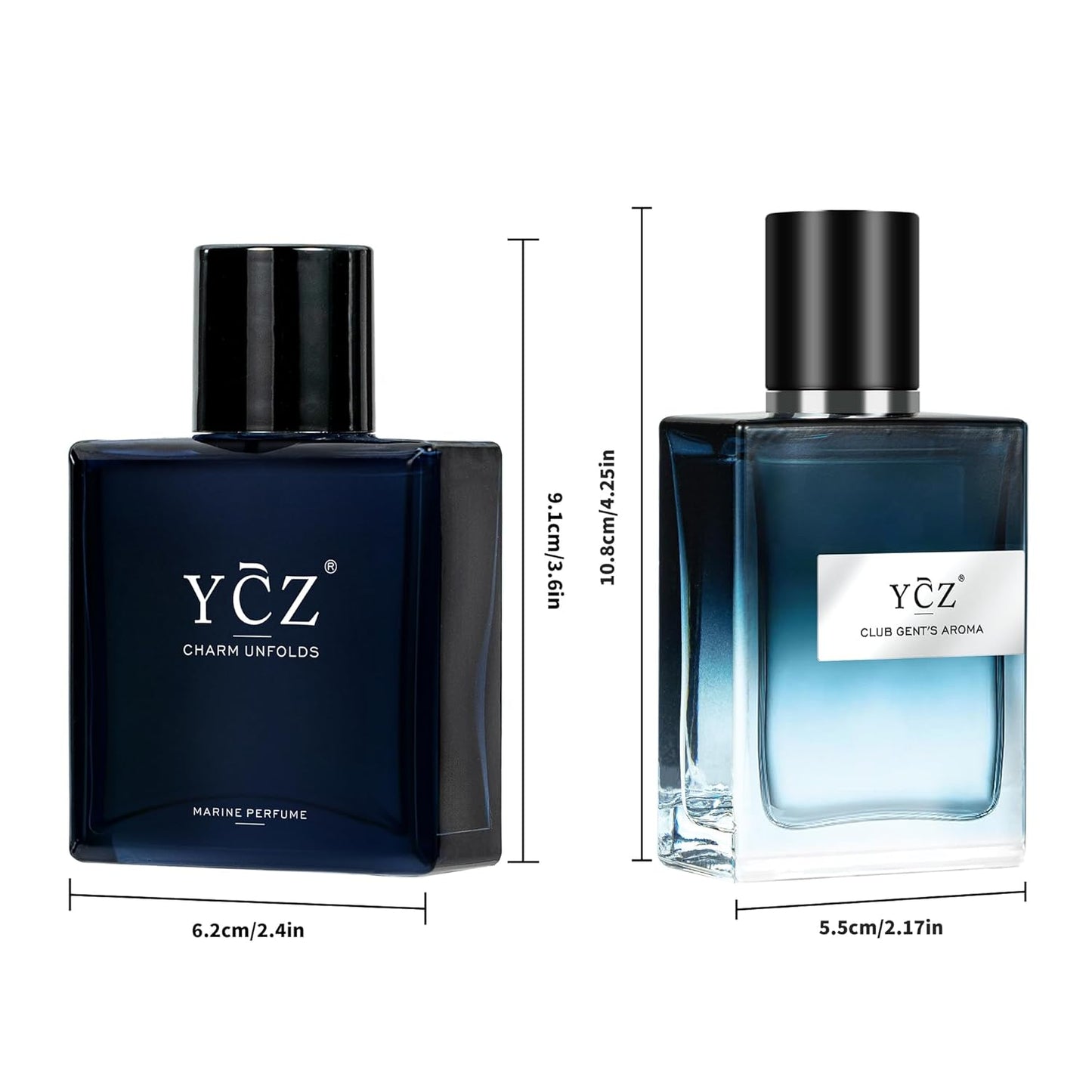 Ycz Cologne for Men - Marine & Club Fragrance Collection | 1.7 Fl Oz Eau de Parfum, Sophisticated Woody Citrus Scent