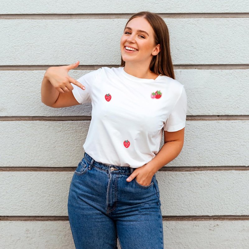 Ciieeo 60 pcs Sewing Embroidered Decoration Strawberry Iron Hats Iron-on Jeans Re Sew Applique Clothing T-Shirts Clothes Decor Back Accessories Ironing Patch Appliques for Replacement
