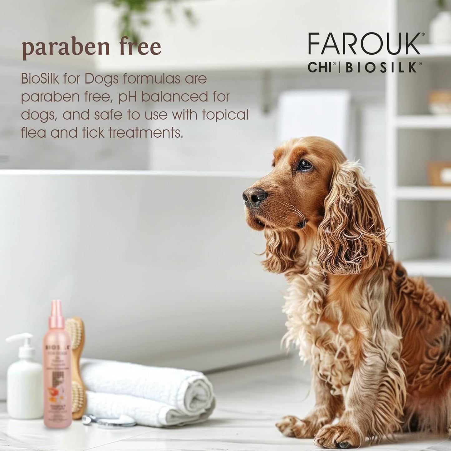 BioSilk for Dogs Silk Therapy Detangling Spray - Jasmine & Honey Scent | 8 fl oz, Paraben-Free, pH Balanced