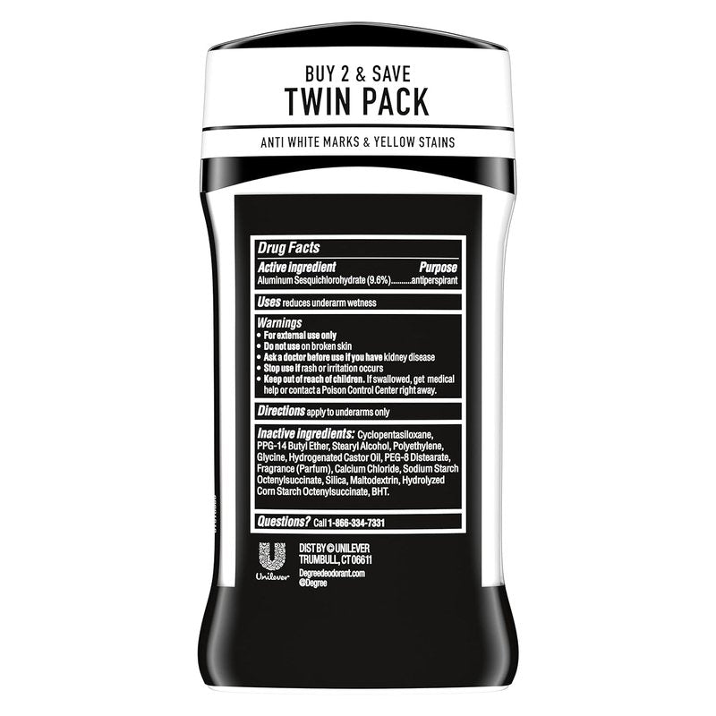 Degree Men Antiperspirant Deodorant - UltraClear Black+White | 72-Hour Sweat & Odor Protection, 2.7 oz (2 Count)