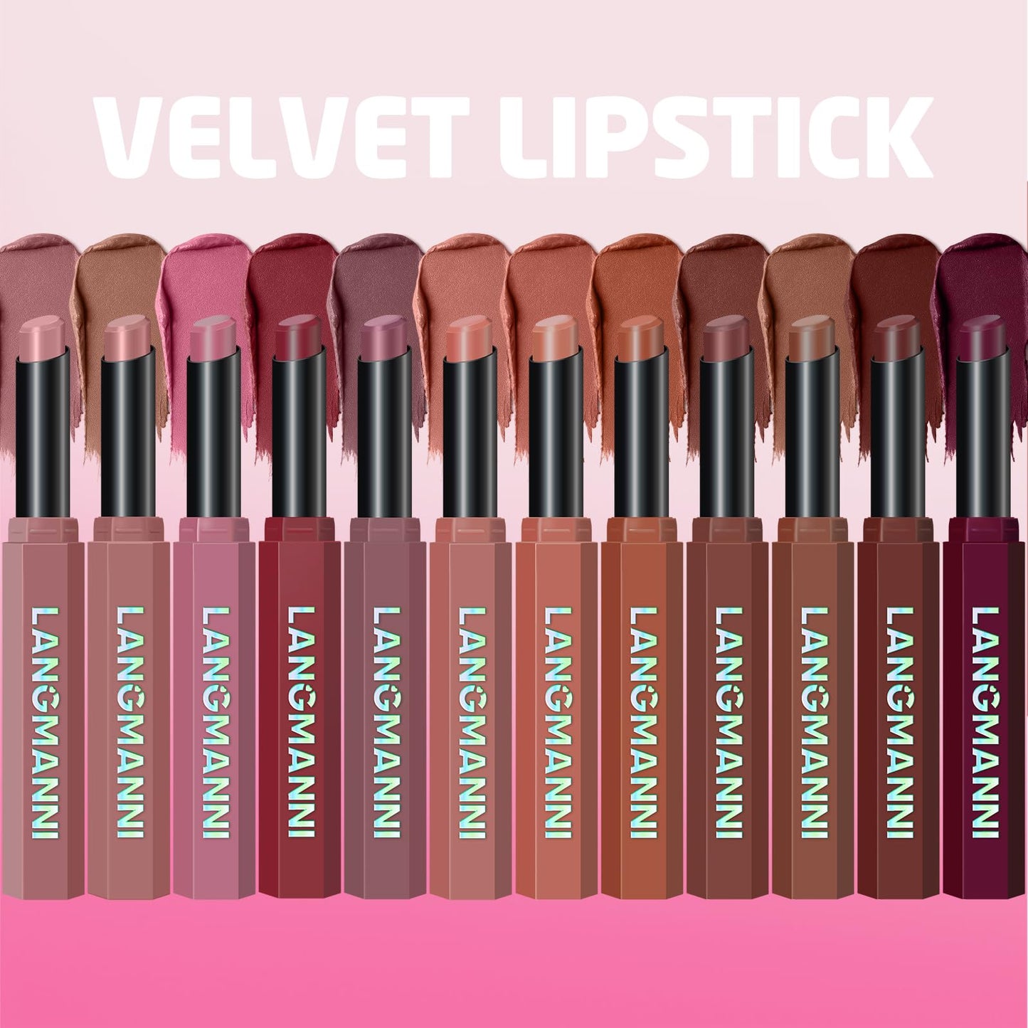 Jolilab 10Pcs Velvet Matte Lipstick Nude Matte Soft Dark Color Stick High Pigmented Long-Lasting Waterproof Lip Stick Lip Balm Beauty Cosmetics Gift for Women(Curated 10-Shade Set)