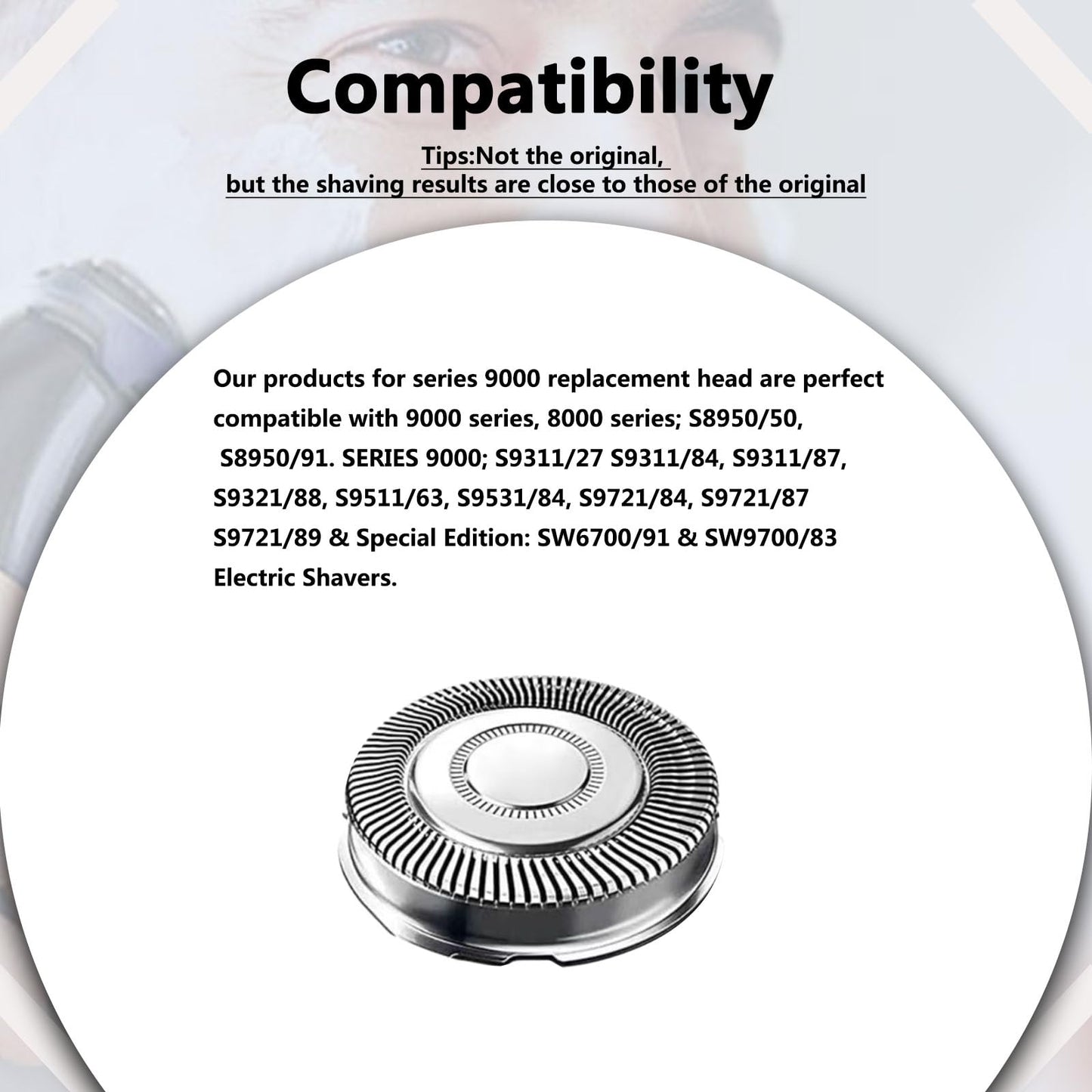 SH90 Replacement Heads Compatible with Philips Norelco Series 9000 Series 8000 S9511 S8950 S9311 Shaving Head Cutter, Upgrade 9000 replacement blades,6 Pieces