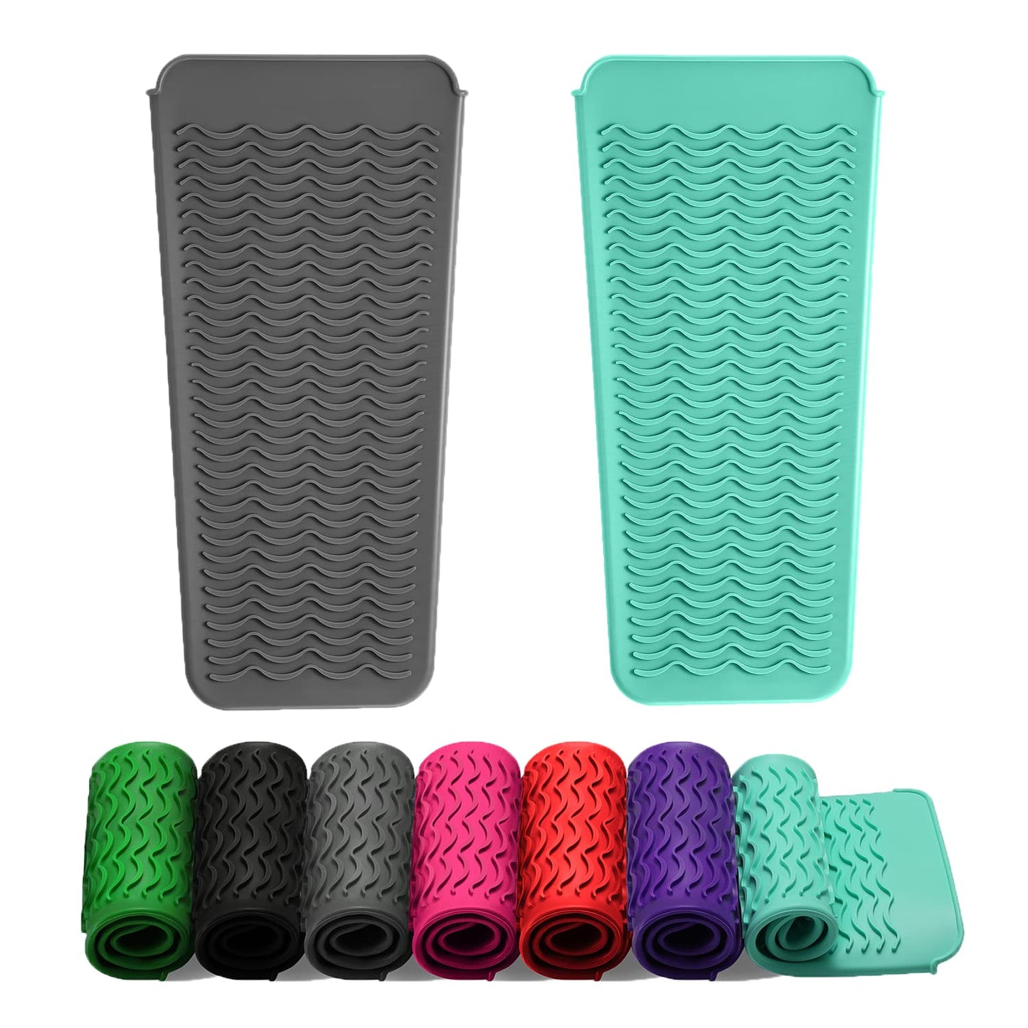 ZAXOP Silicone Mat Pouch for Flat Iron & Curling Iron - Heat-Resistant, Black