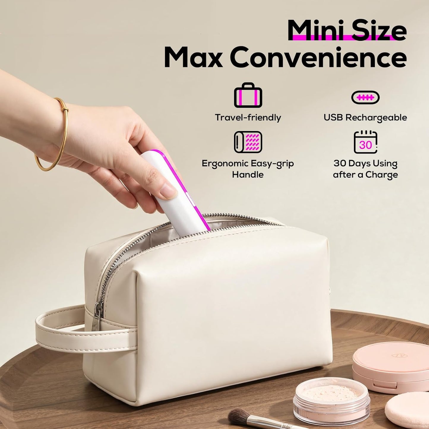 Sonic Dermaplane Razor - Mini Electric Facial Hair Remover with LED Light | 3 Speed, 9 Safety Blades, Exfoliating Head