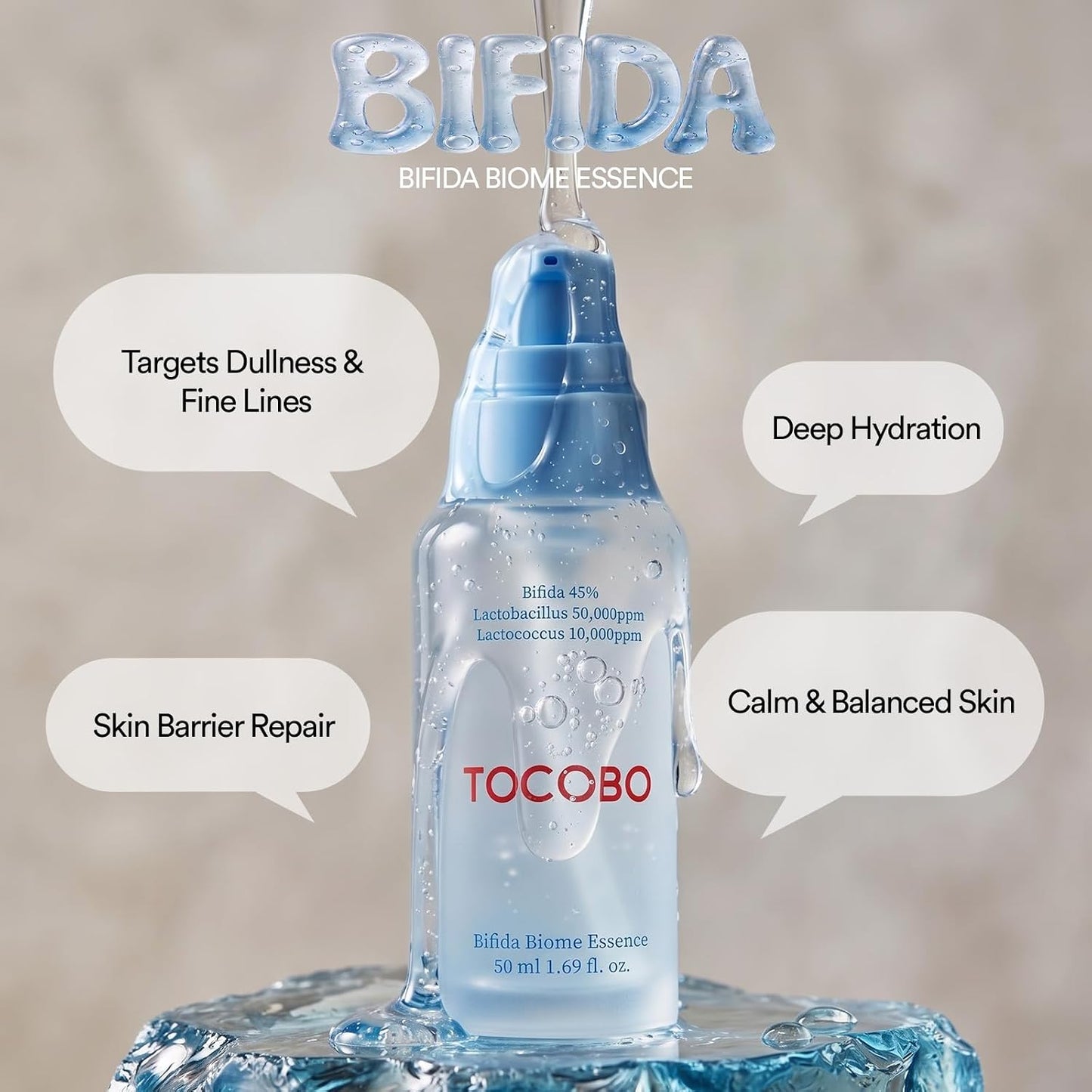 Korean Skincare 5% Bifida Ferment Probiotic Face Essence - Hydrating Coconut Lactobacillus Serum for Skin Barrier Repair | 1.69 fl. oz.