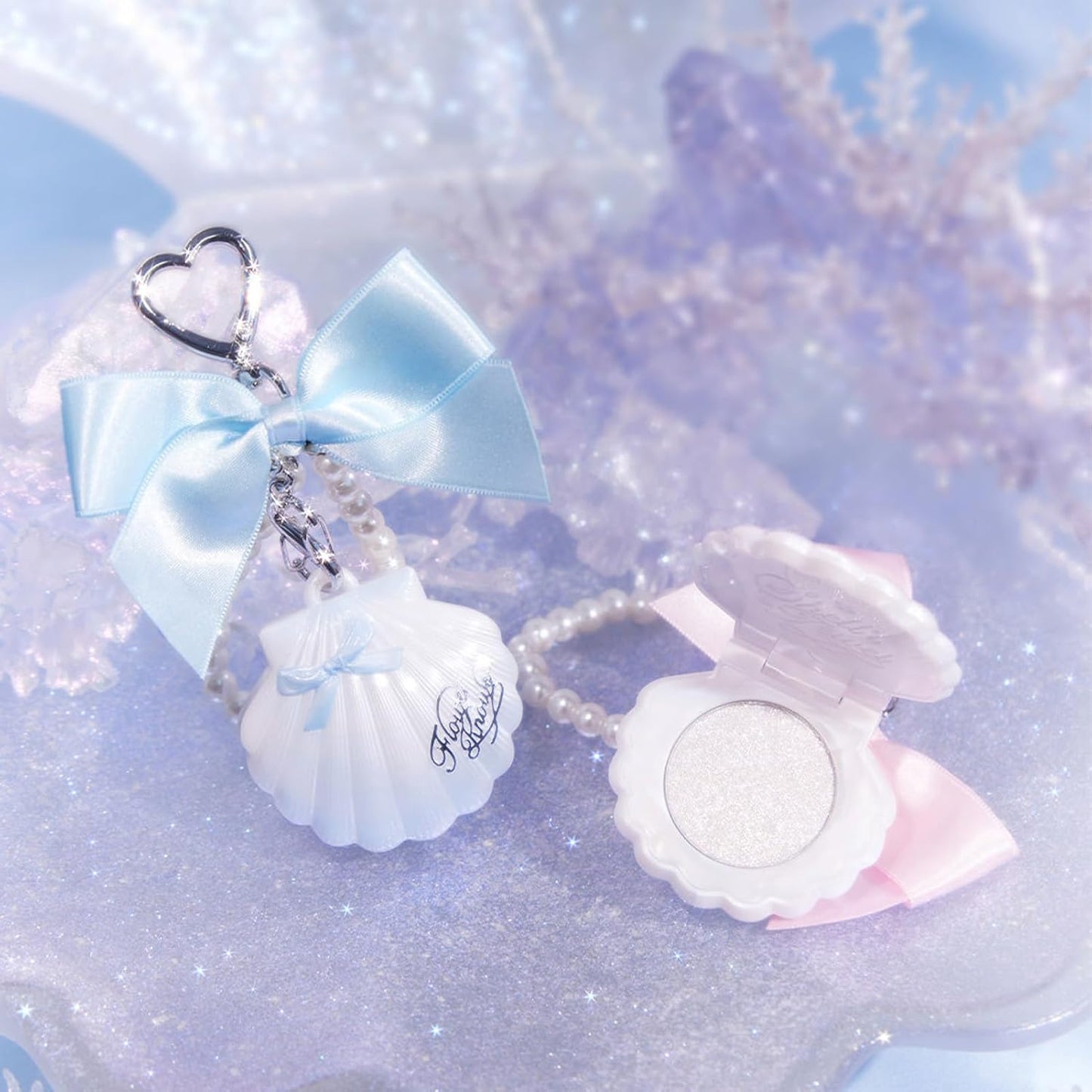 Shell's Jewel Highlighter Balm - Glitter Pearly Makeup for Natural Glow | Long-Lasting & Smooth Finish (Blue Tears)