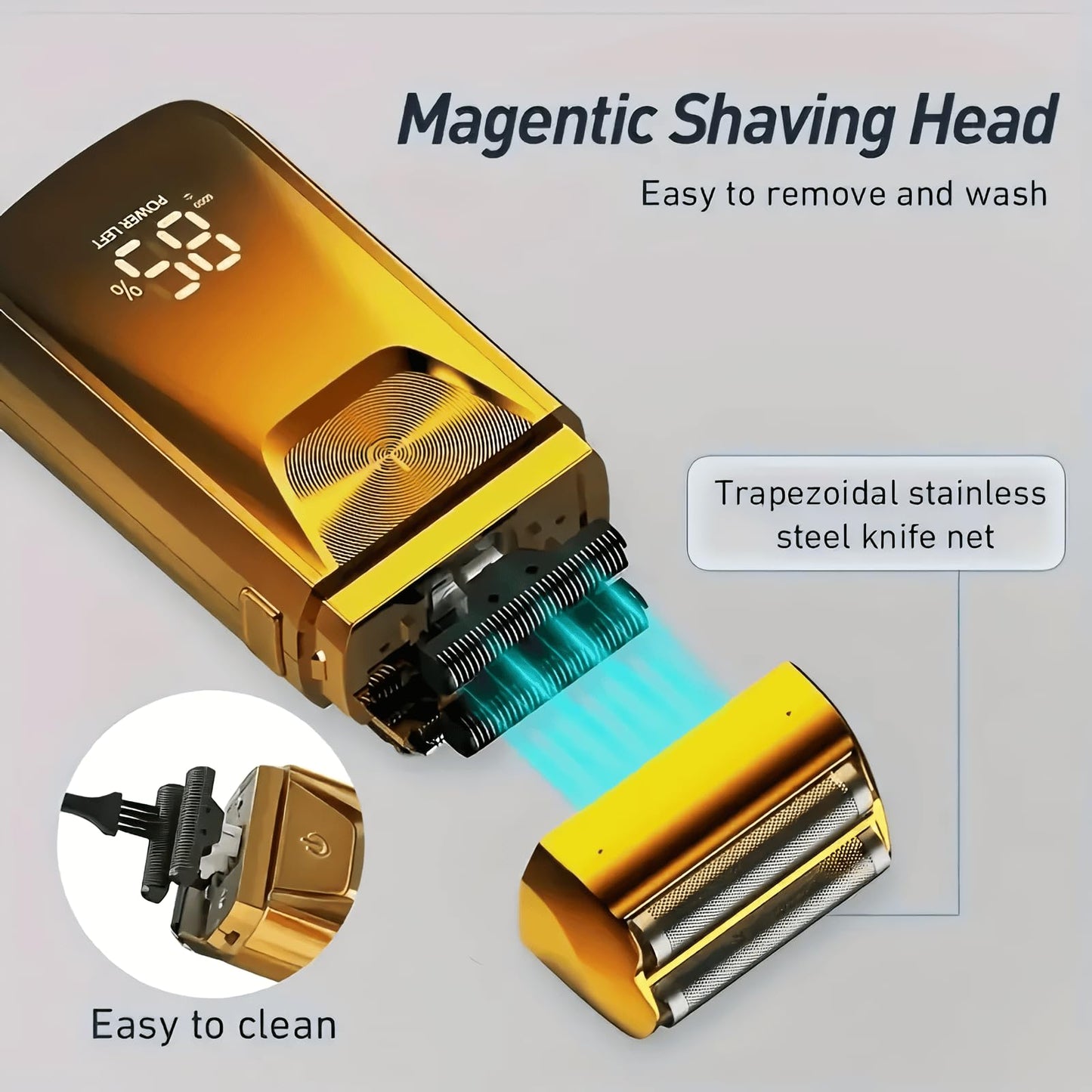Electric Foil Shaver for Men,Wet Dry Mens Barber Shaver & Trimmer 2 in 1,Professional USB Cordless Rechargeable Razor for Men,LCD Display,Twin Titanium Blades System,Best Gift to Father