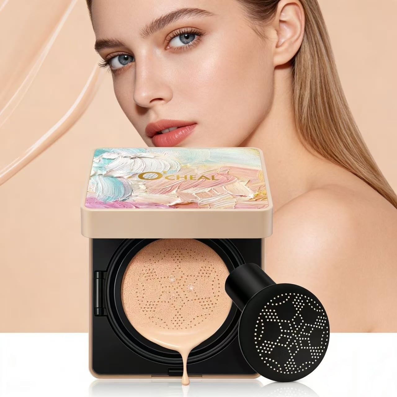 Mushroom-Head Cushion Foundation & Setting Powder Set - Long-Lasting Matte Finish | 3 Shades Available