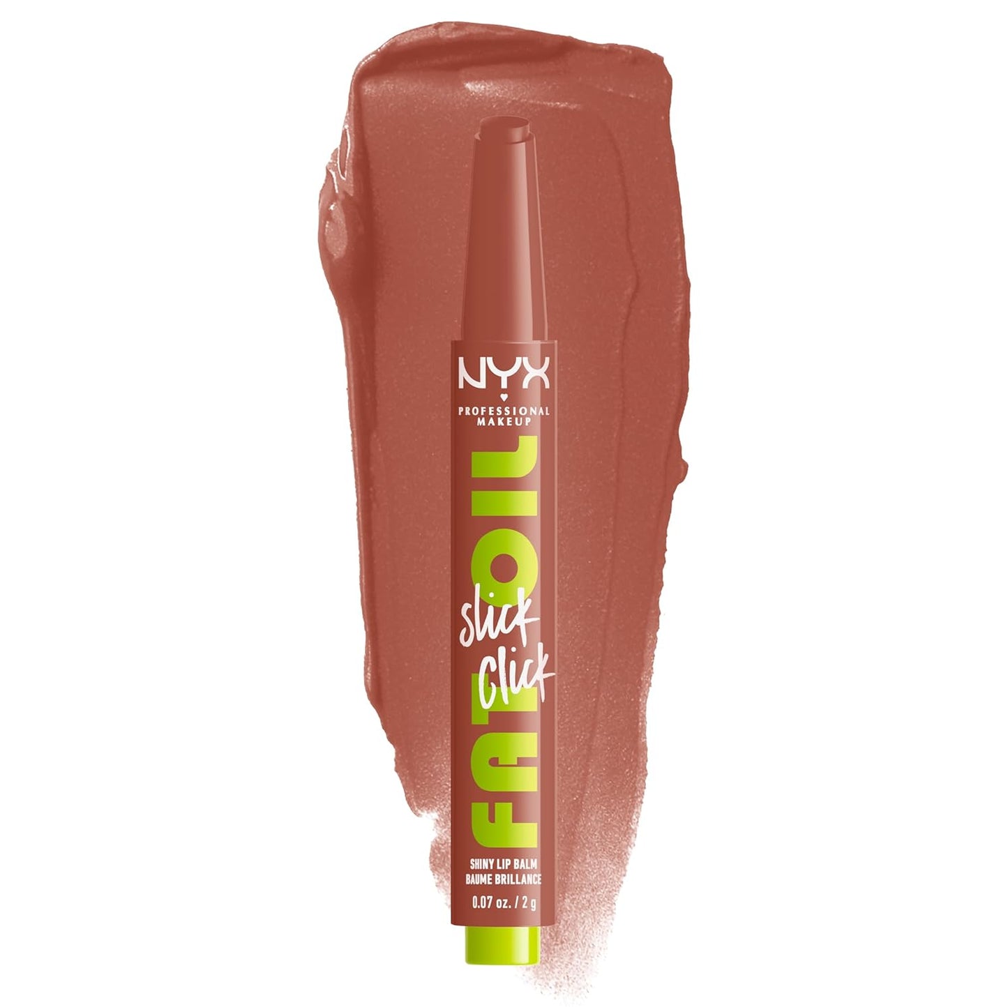 NYX Professional Makeup Fat Oil Slick Click | Lightweight, Buildable Vegan Lip Balm - Richly Pigmented, No Filter Needed