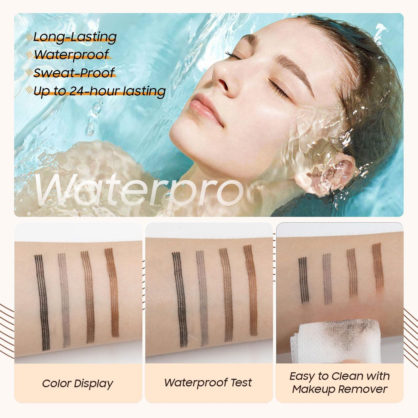 Eyebrow Pen Eye Brow Pencil 4D Microblading Waterproof Dark Brown