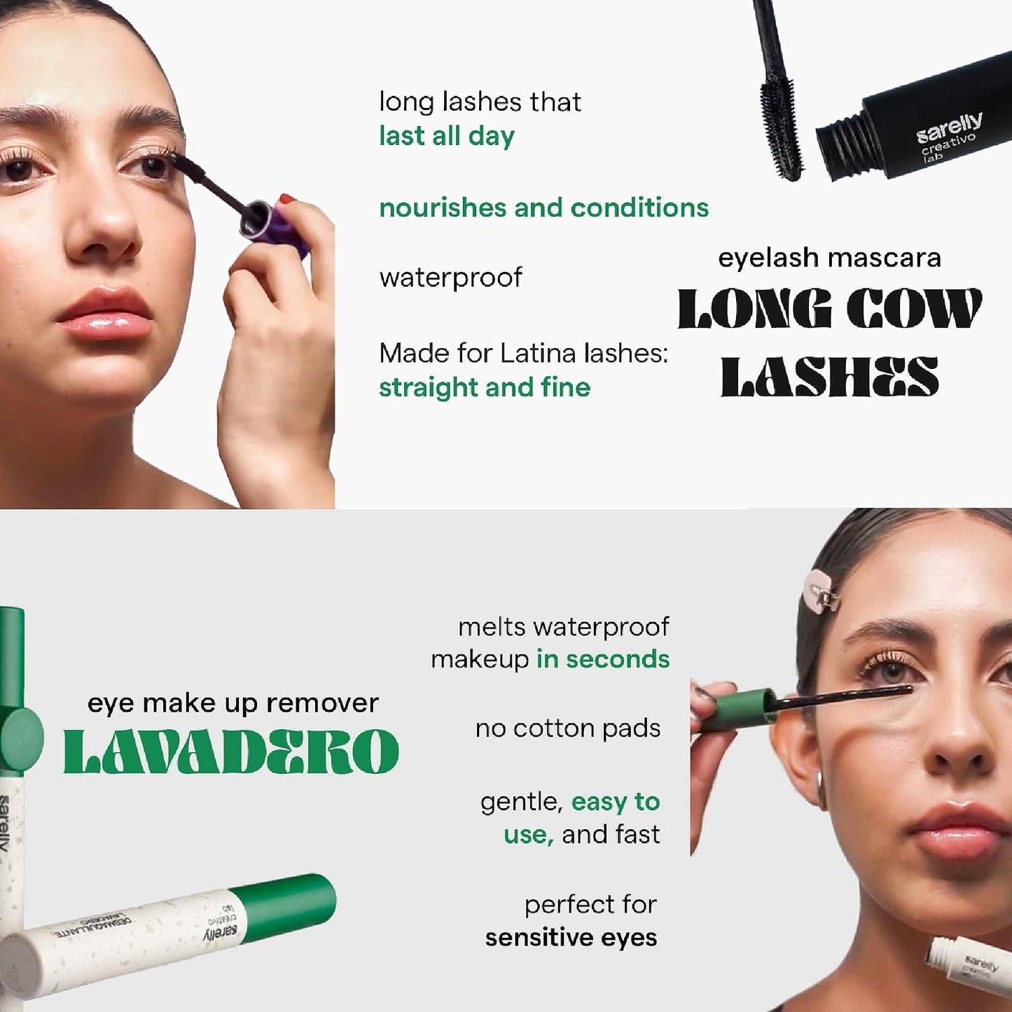 SARELLY Waterproof Mascara - Volumizing & Lengthening Formula | Vegan & Cruelty-Free