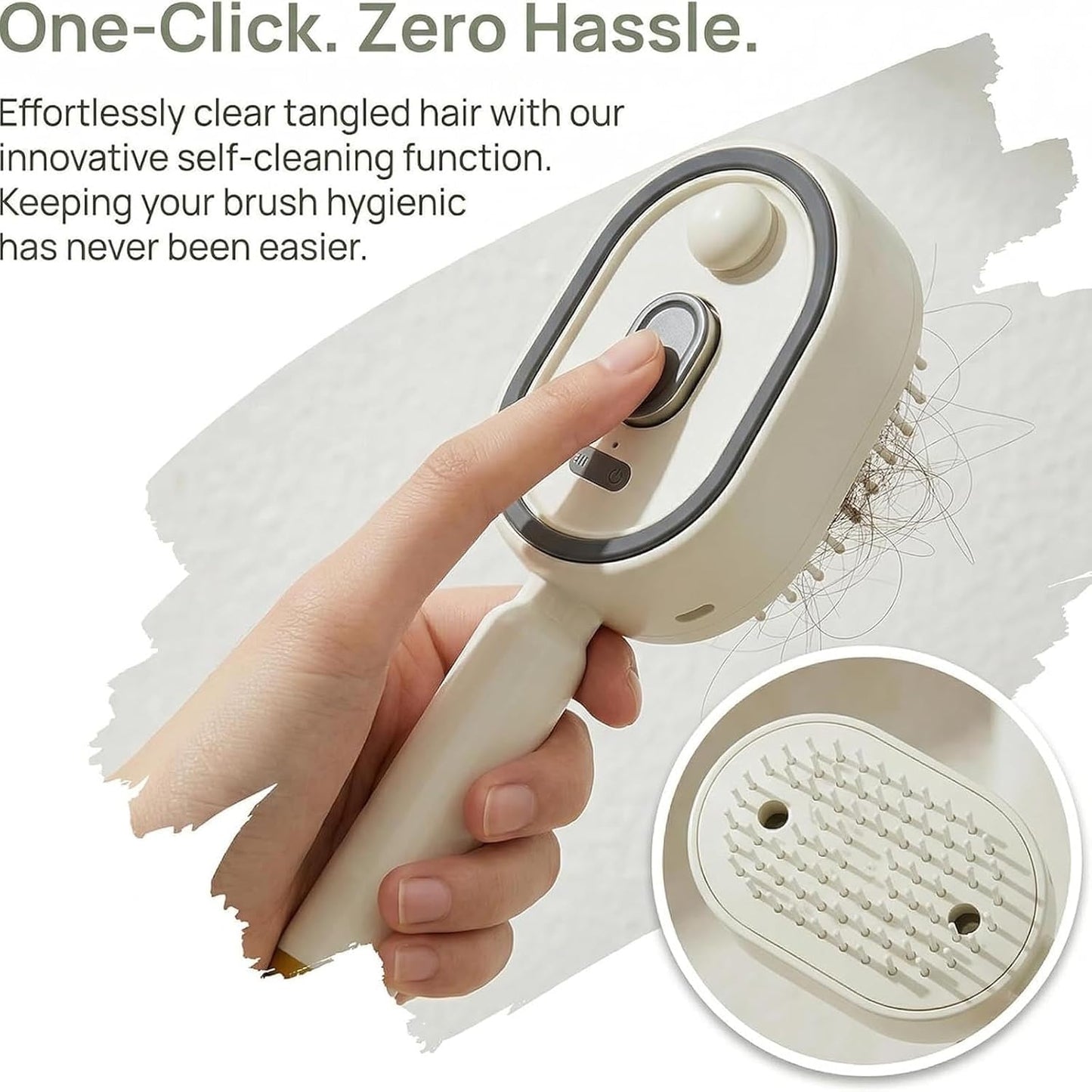 Electric Steam Brush - 2-in-1 Detangling Misting Hairbrush for Long/Short Hair | Rechargeable Anti-Frizz Tool