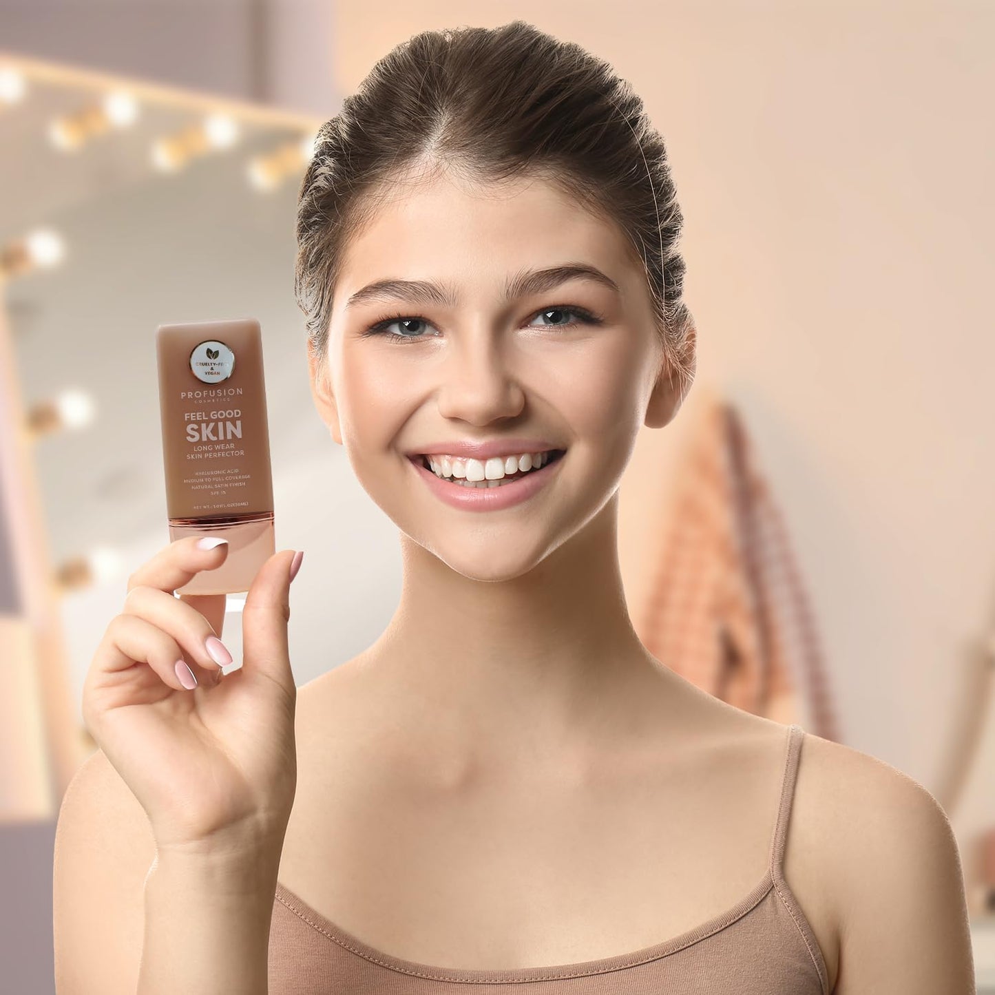 Profusion Cosmetics Lightweight Liquid Foundation - Flawless Radiance, Breathable Vegan Makeup for Uneven Skin Tone | Deep 1