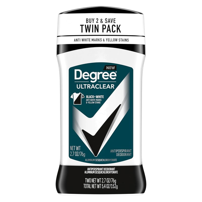 Degree Men Antiperspirant Deodorant - UltraClear Black+White | 72-Hour Sweat & Odor Protection, 2.7 oz (2 Count)