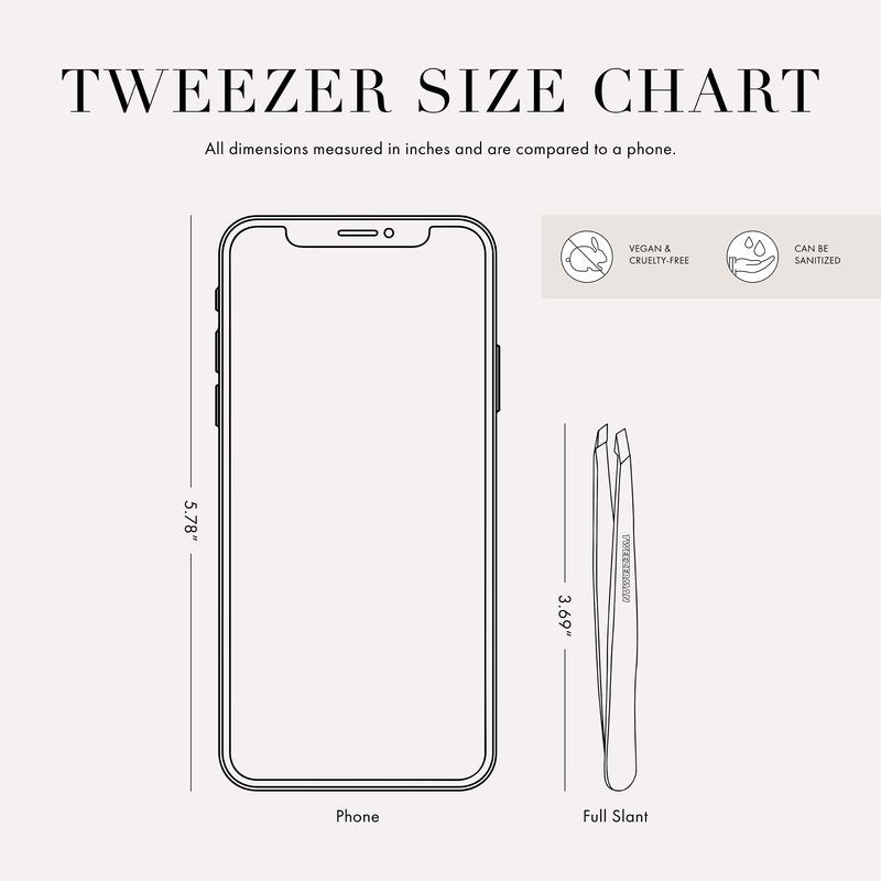 Tweezerman Stainless Steel Slant Tweezer - Eyebrow Tweezers for Women and Men (Blue Jewel)