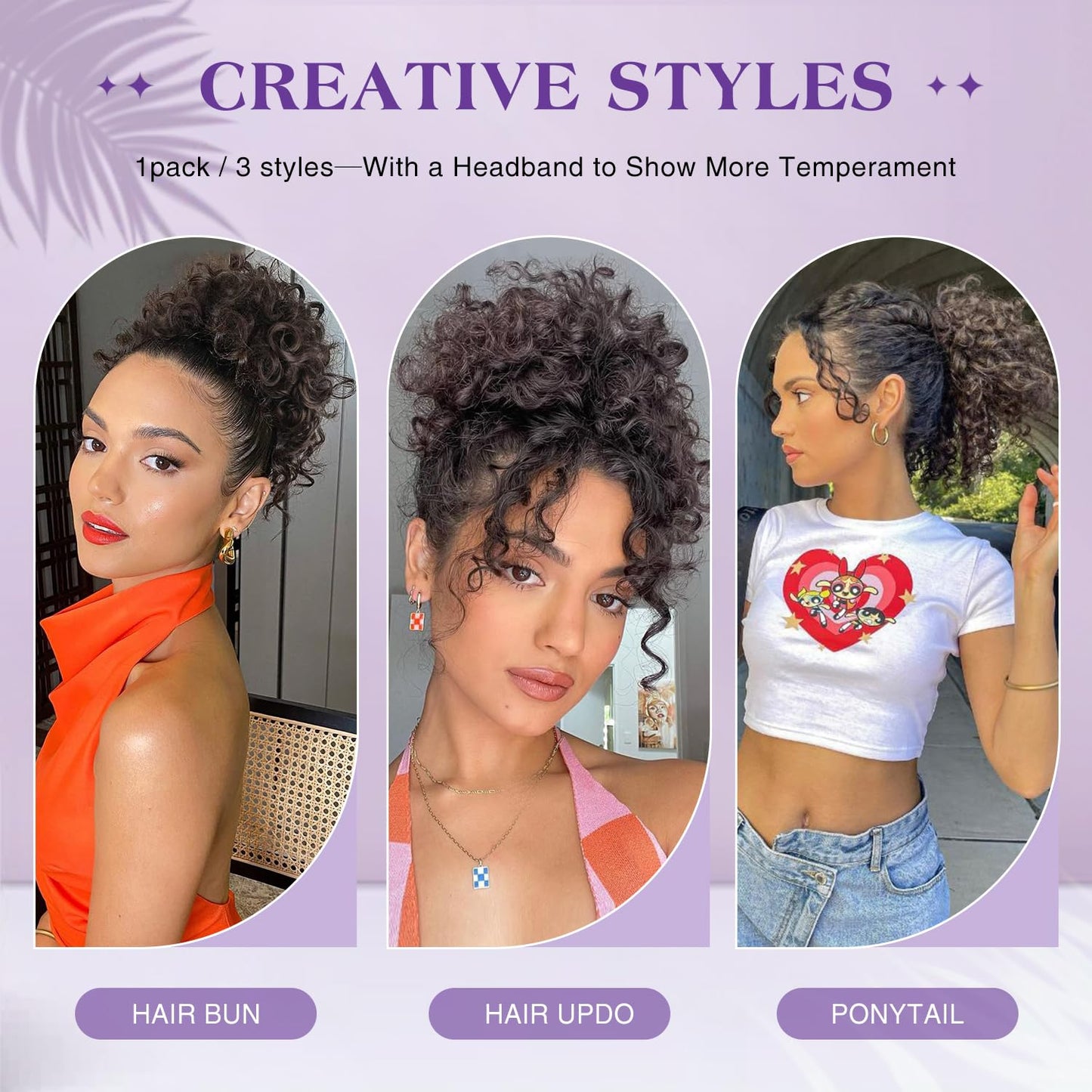 Kinky Curly Grey Drawstring Ponytail Extension - 10 Inch Ombre Salt and Pepper Hair Piece for Black Women
