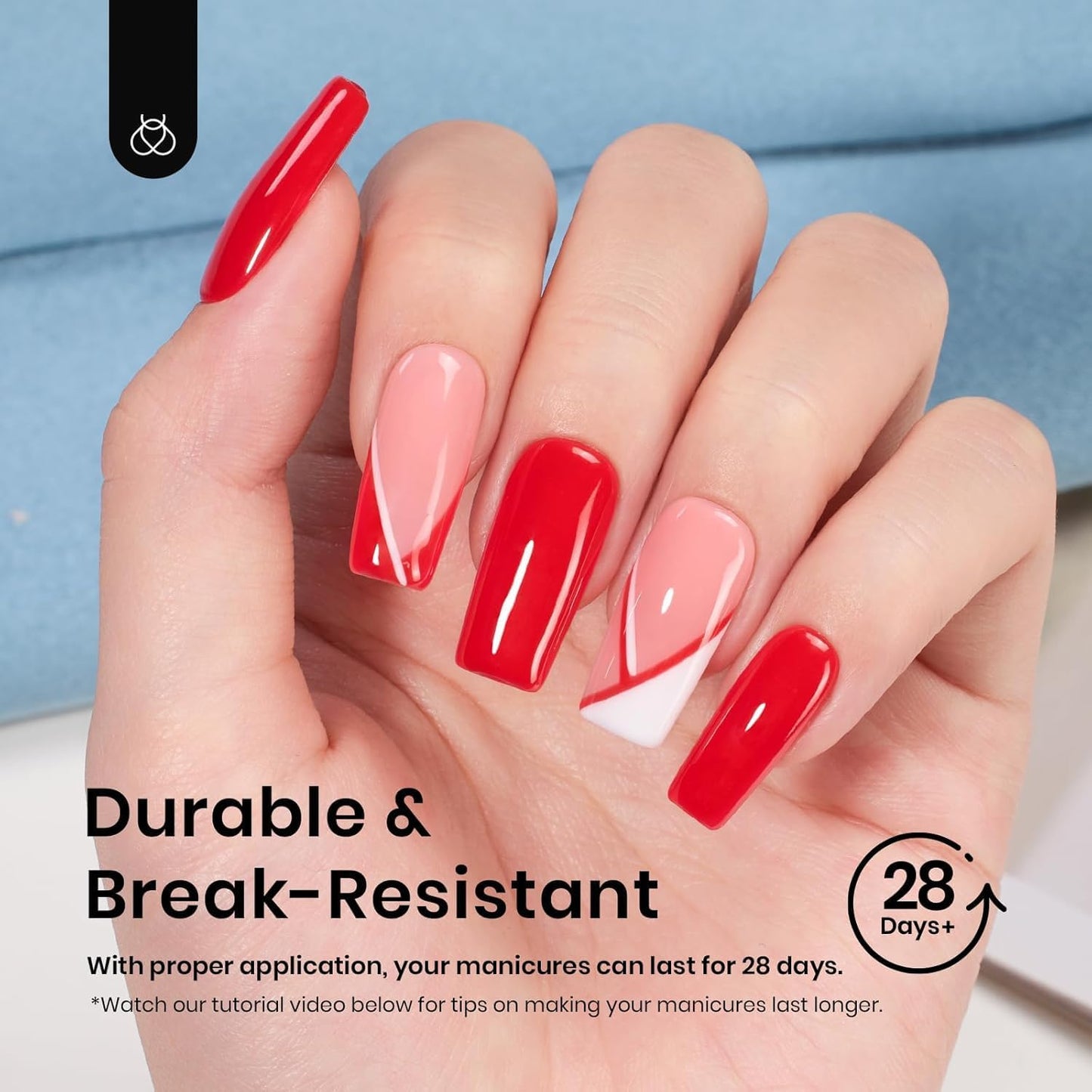Beetles Gel Nail Tips Etch-X, Square Medium, 288Pcs 12 Sizes, Pre-Etched Half Matte Soft Acrylic False Nail Tips Full Cover Easy DIY Fake Press On Nail Extension Salon Gift for Women