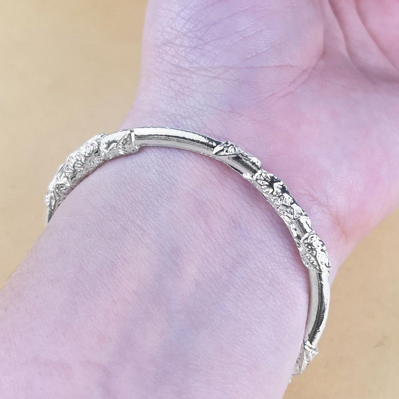 925 Sterling Silver Bangle | Open-End Dainty & Elegant Bracelet for Women