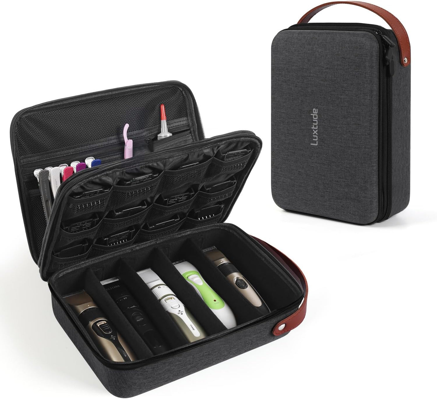Large Barber Case - Sturdy Hard Case for Clippers & Supplies | Travel-Friendly Clipper & Trimmer Storage