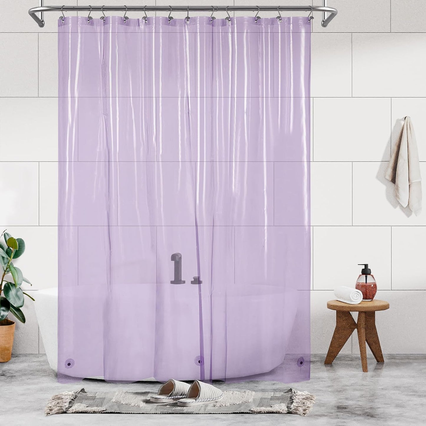 Clear Plastic Shower Liner - Premium Waterproof PEVA Curtain with Rustproof Grommets & 3 Magnets | Standard Size