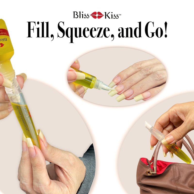 Simply Pure Cuticle Oil Dropper - Refillable Squeeze Pen 3-Pack | Fragrance-Free