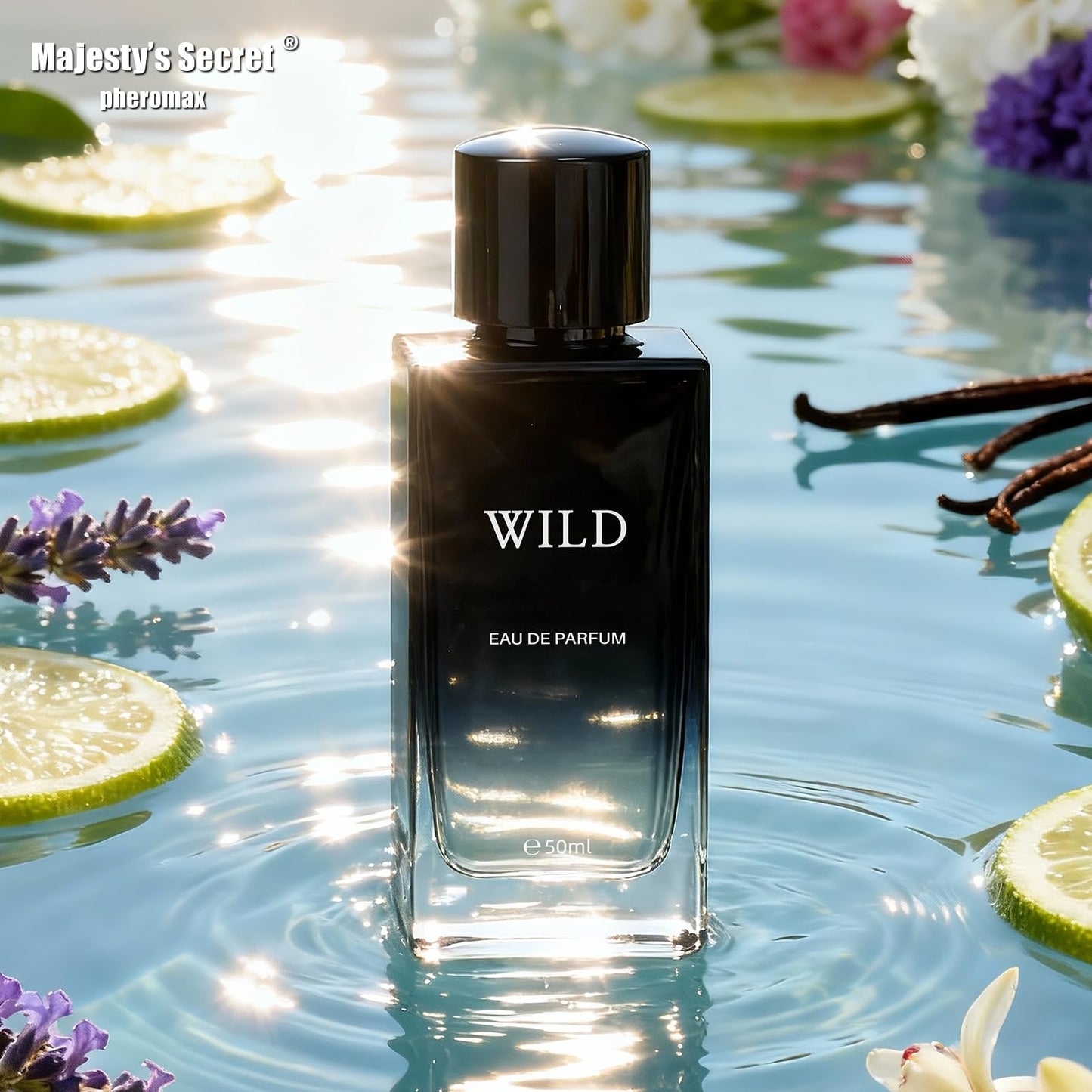 MAJESTY'S SECRET PHEROMAX Wild Eau de Parfum Cologne for Men, 50ml Oriental Fougere Cologne with Bergamot, Lavender & Spices – Long-Lasting Masculine & Unisex Fragrance, Ideal for Daily Wear & Gifts