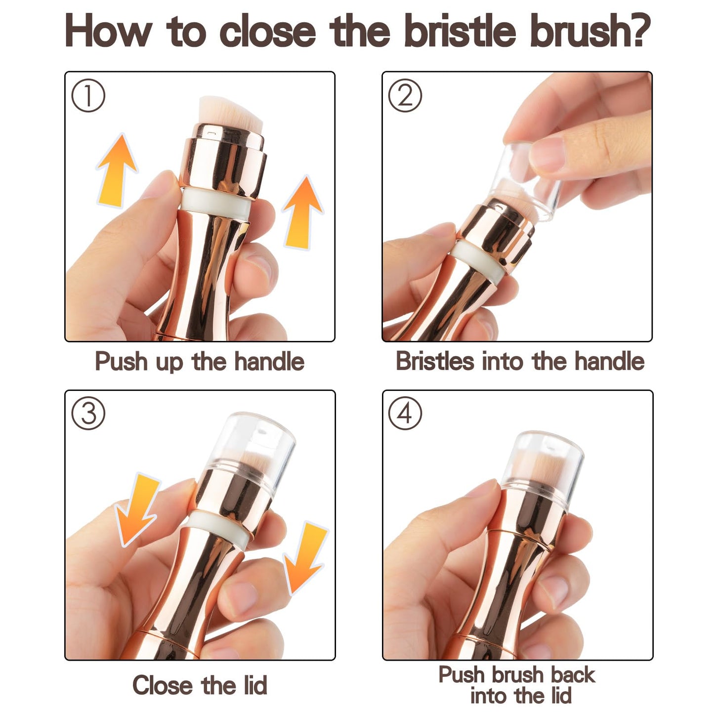 kullder 4-in-1 Makeup Brush Travel Makeup Brush set Dual Ended Mini Makeup Brush Pen Foundation Powder Concealer Shadow Blush Makeup Brushes with Sponge Puff Womens Gift Idea for Beauty Lover