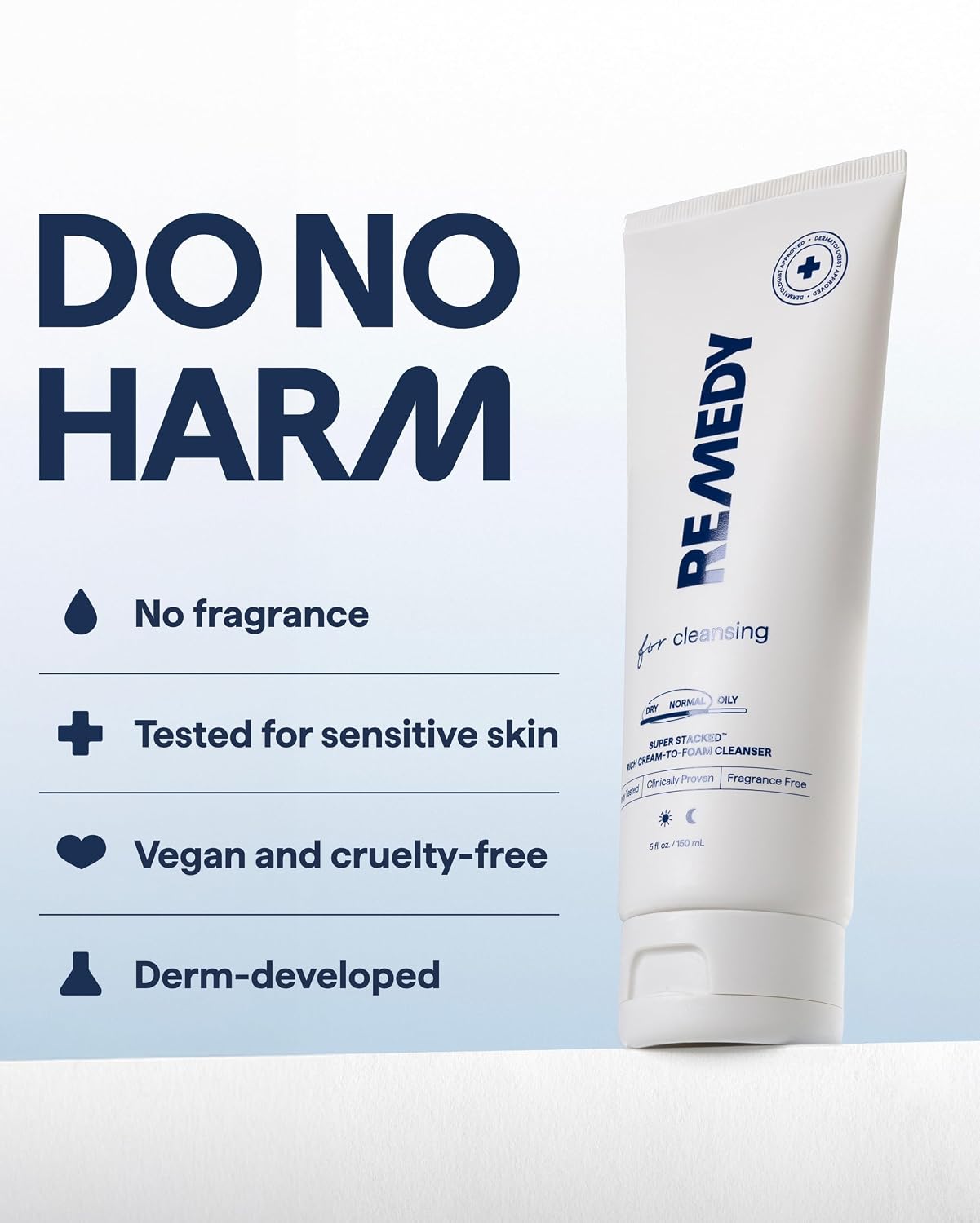 Hydrating Face Wash - Remedy Cream-to-Foam Cleanser with Ceramides, Hyaluronic Acid & Glycerin | Fragrance-Free, 5 fl. oz