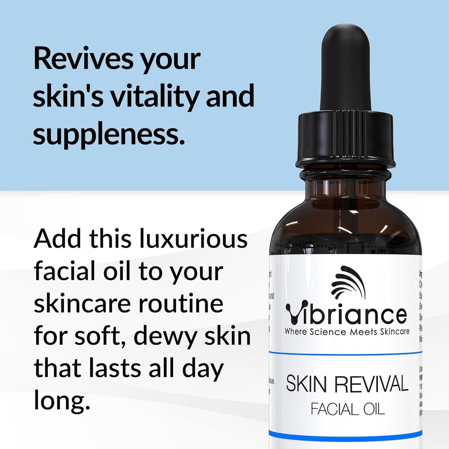 Vibriance Skin Revival Facial Oil - Hydrating Oil for Sensitive & Dry Skin | Vegan, Paraben-Free, Enriched with Vitamin E & Squalane