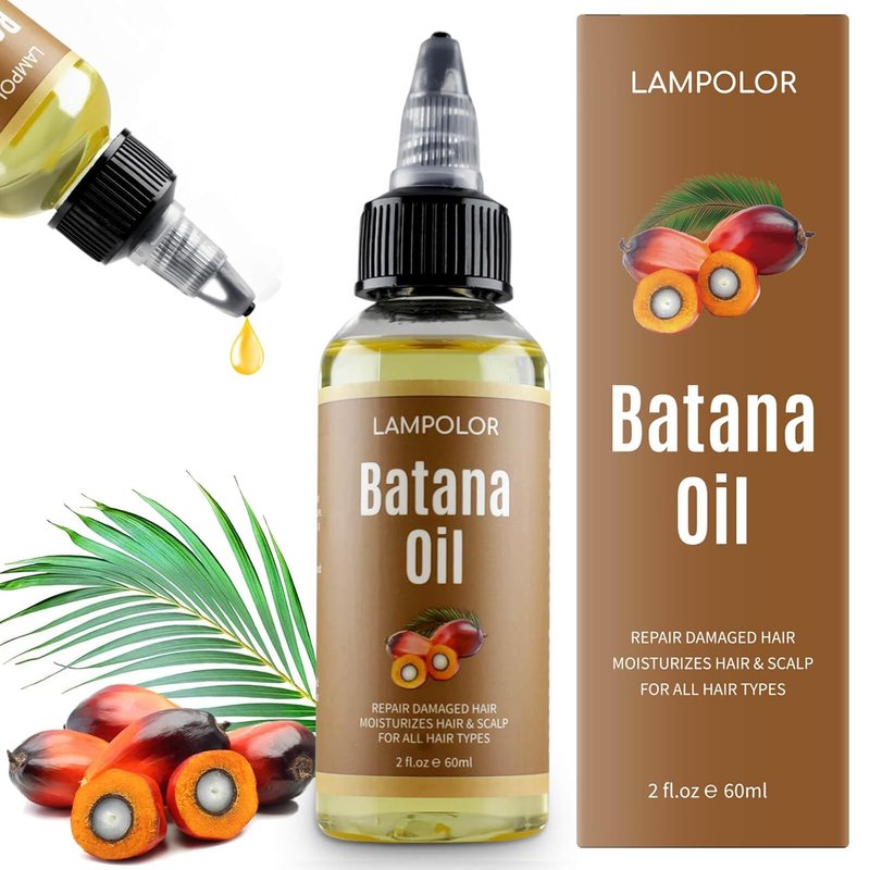 Batana Oil for Hair Growth - 100% Pure & Natural Unrefined Oil | Thicker, Stronger Hair - 2 FL OZ (60ml)