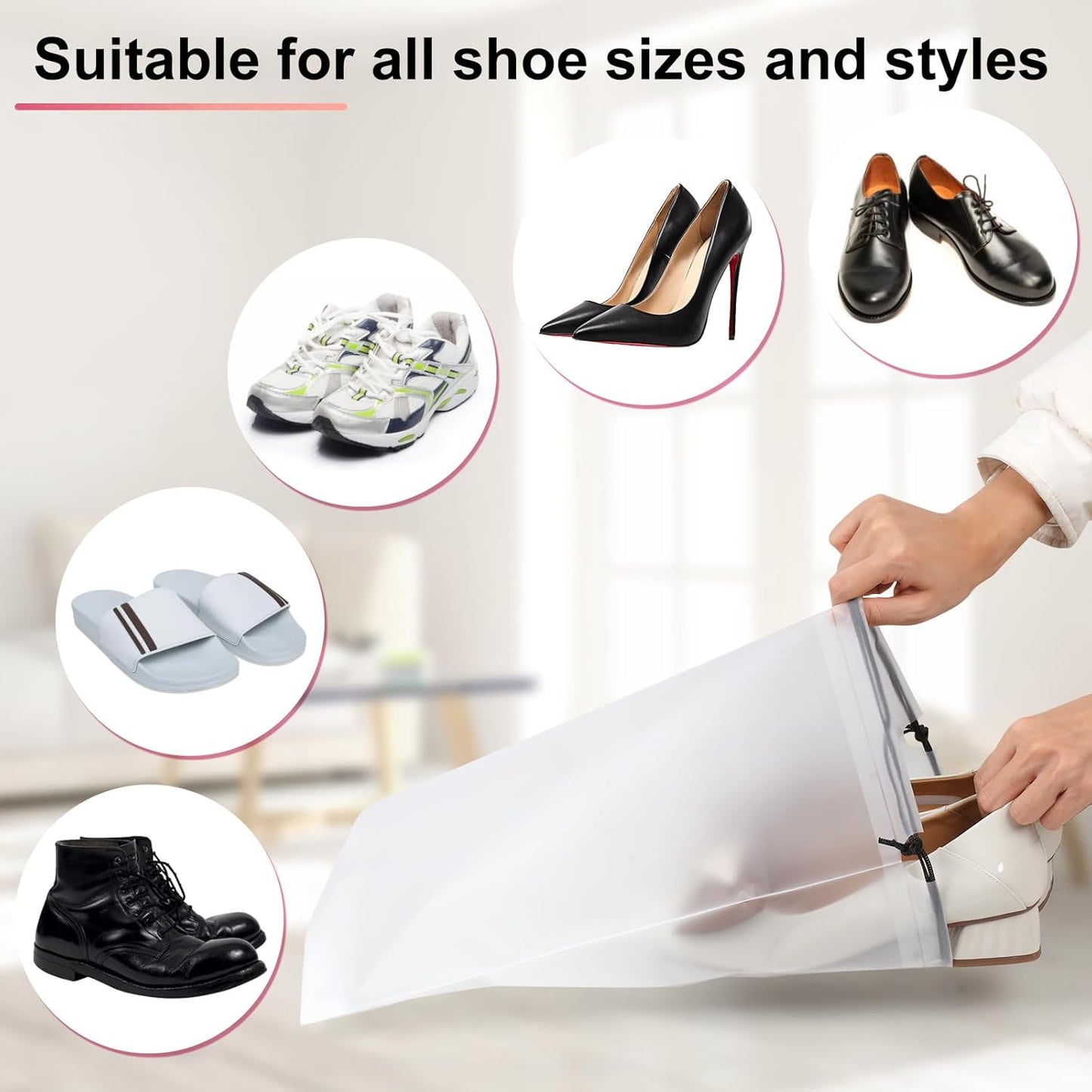 18 Pack Shoe Bags - Durable Travel Storage for Men & Women | 11.8in x 15.7in