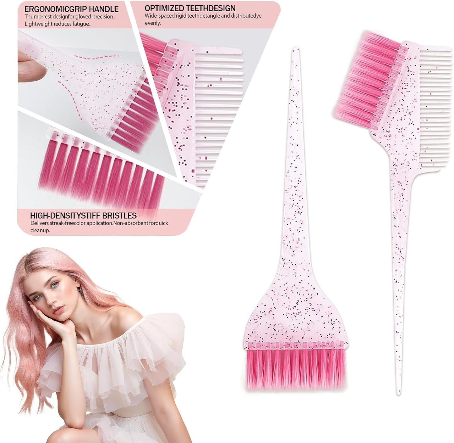 Professional Hair Dye Kit - 21 Pcs Salon Tools with Brush, Bowl, Clips & Gloves | Hair Bleaching & Coloring Set for Stylists