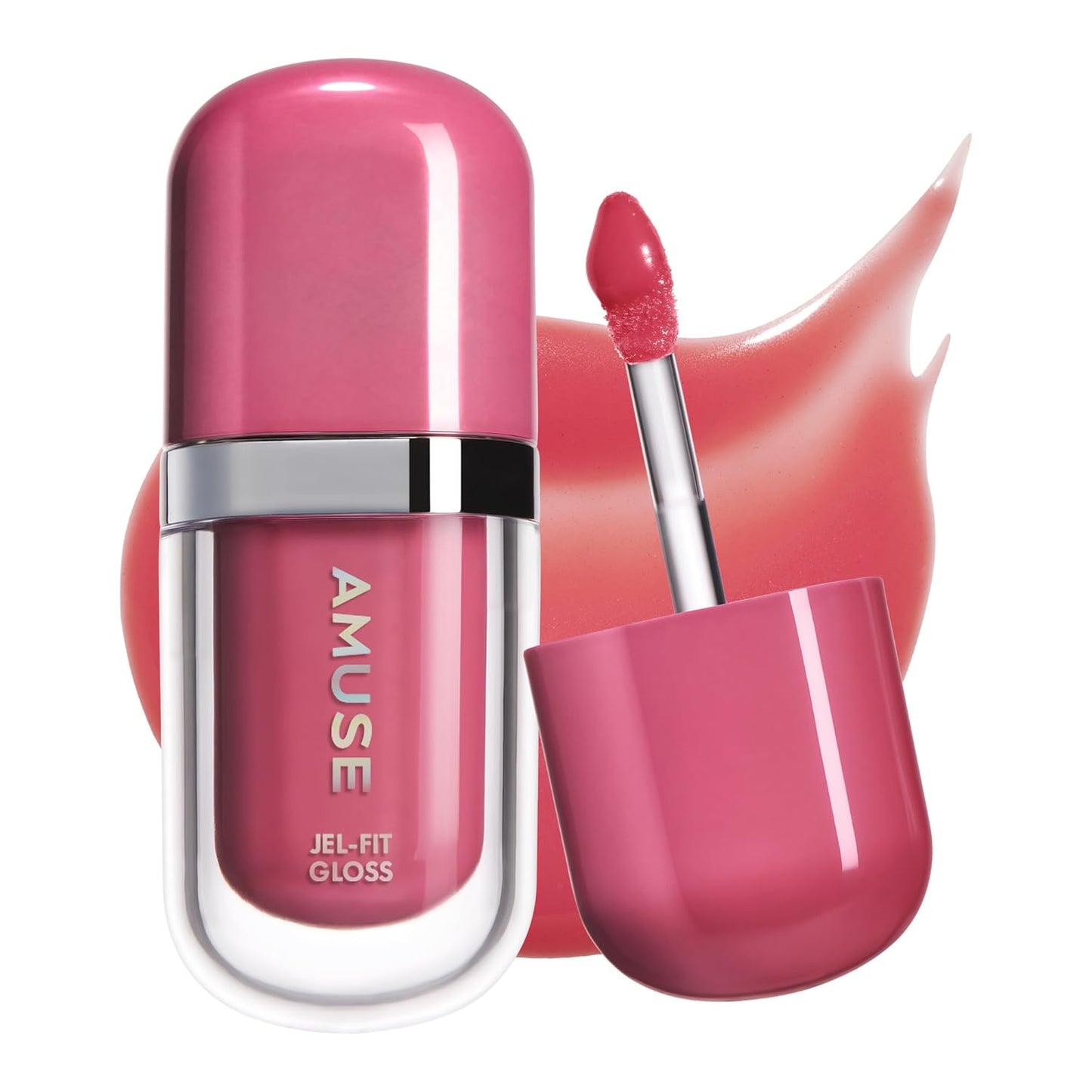 Jel-Fit Tinted Lip Gloss - Caffeine Cherry Ultra Shine Plumping Lip Stain | Hydrating Vegan K-Beauty Tint